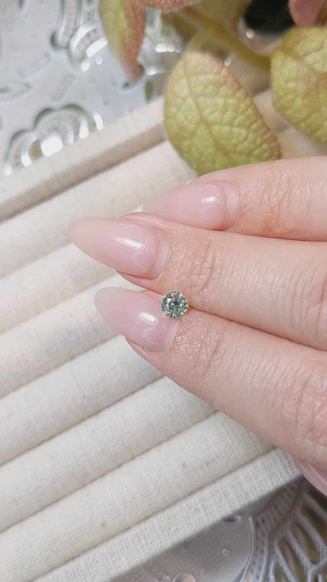 0.58 Ct. Yellowish Green Sapphire from Madagascar Size Video