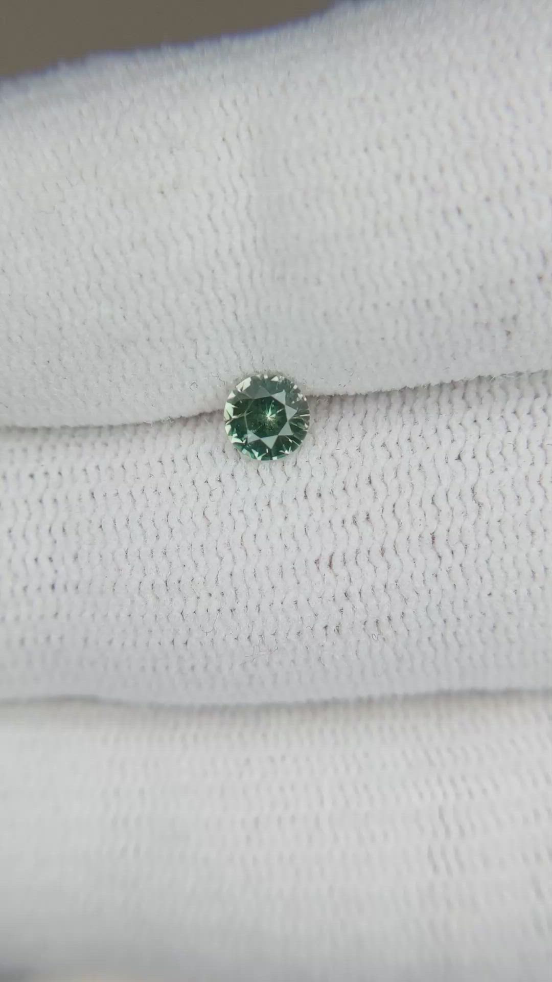 0.33 Ct. Bluish Green Sapphire from Madagascar Size Video