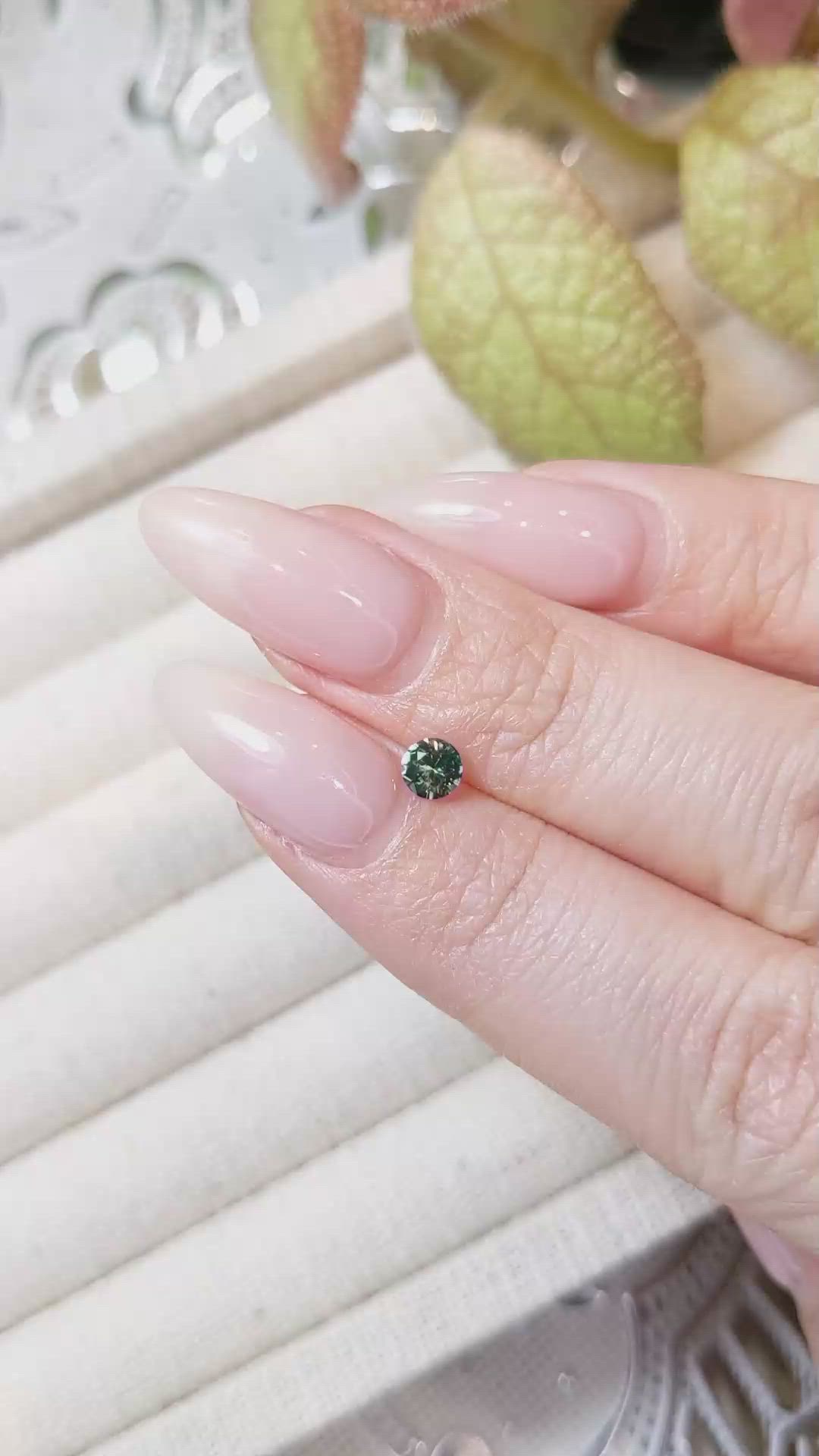 0.33 Ct. Bluish Green Sapphire from Madagascar Size Video