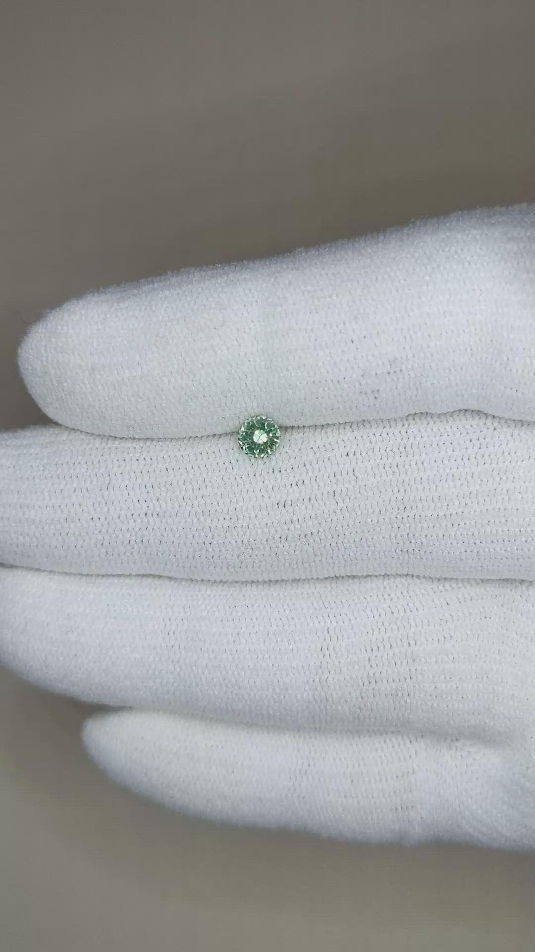 0.33 Ct. Bluish Green Sapphire from Madagascar Size Video