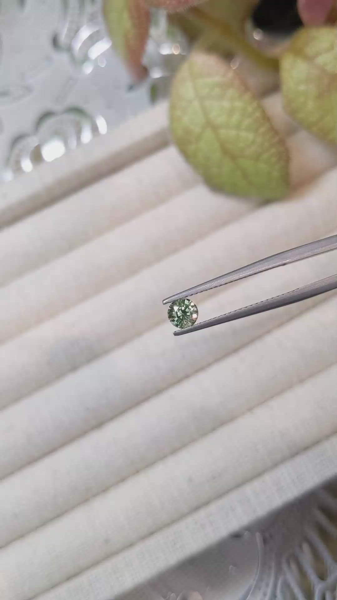 0.54 Ct. Yellowish Green Sapphire from Madagascar Size Video