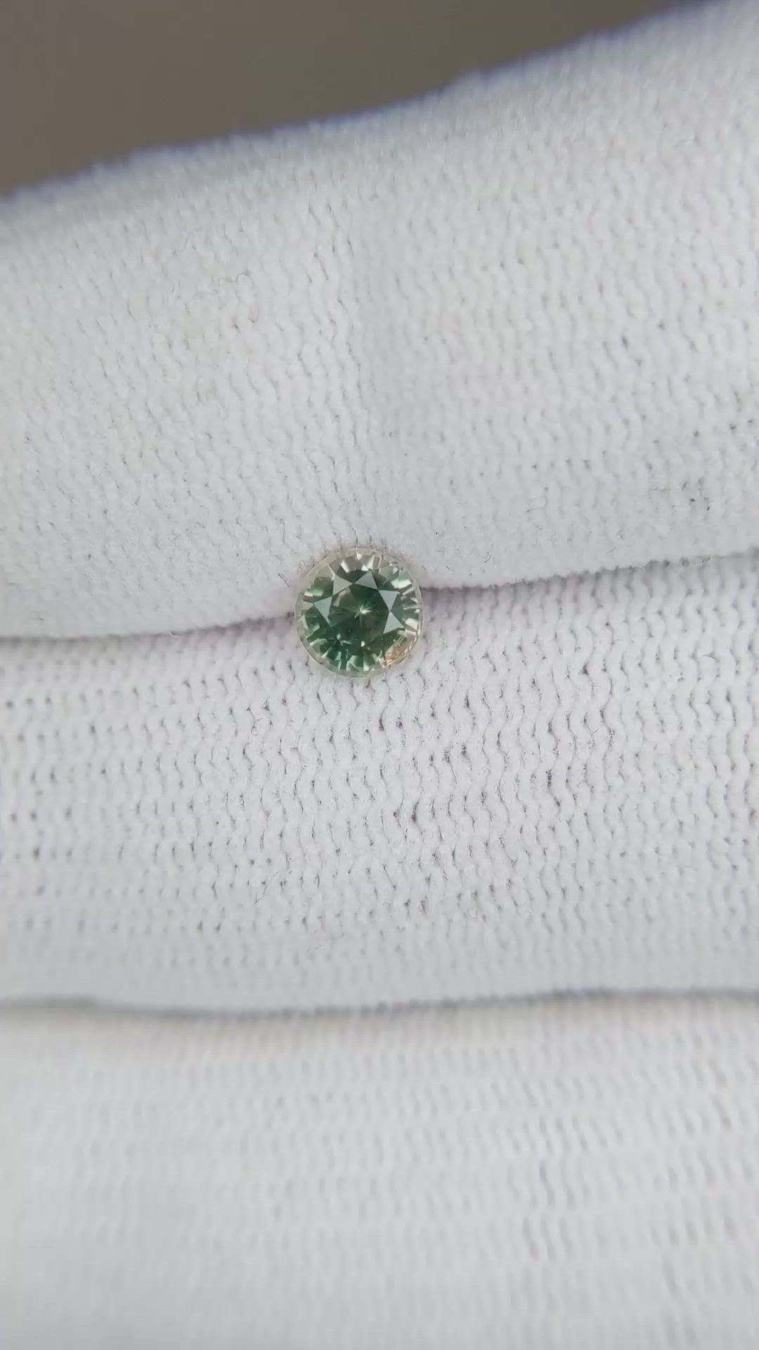 0.54 Ct. Yellowish Green Sapphire from Madagascar Size Video