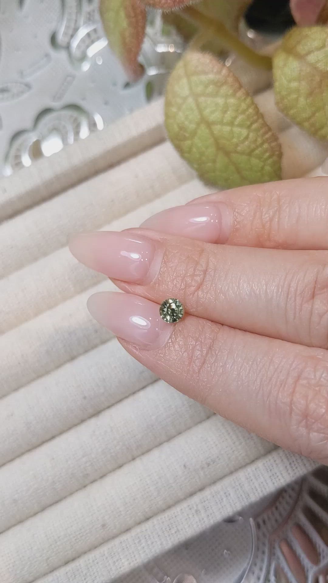 0.54 Ct. Yellowish Green Sapphire from Madagascar Size Video