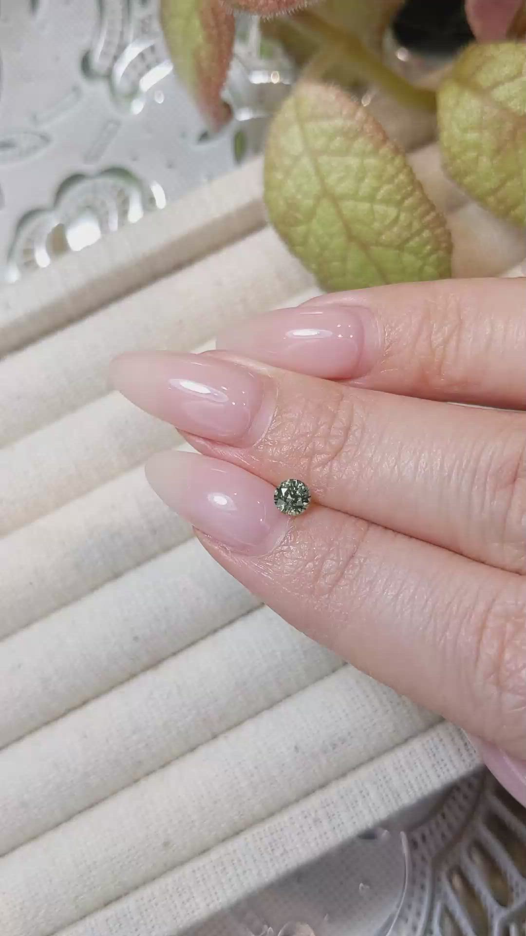 0.41 Ct. Yellowish Green Sapphire from Madagascar Size Video