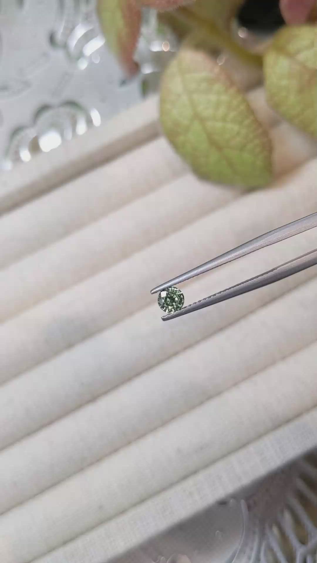 0.41 Ct. Yellowish Green Sapphire from Madagascar Size Video