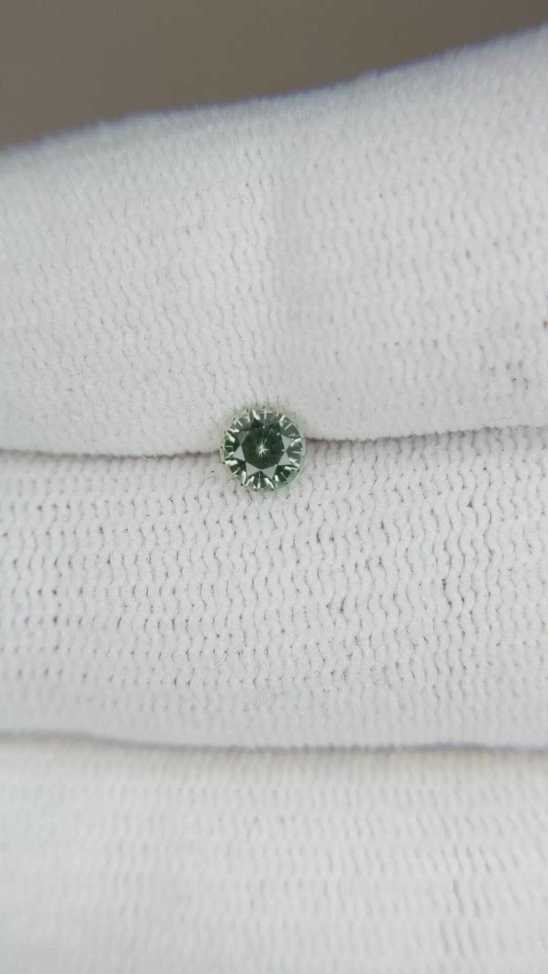 0.41 Ct. Yellowish Green Sapphire from Madagascar Size Video