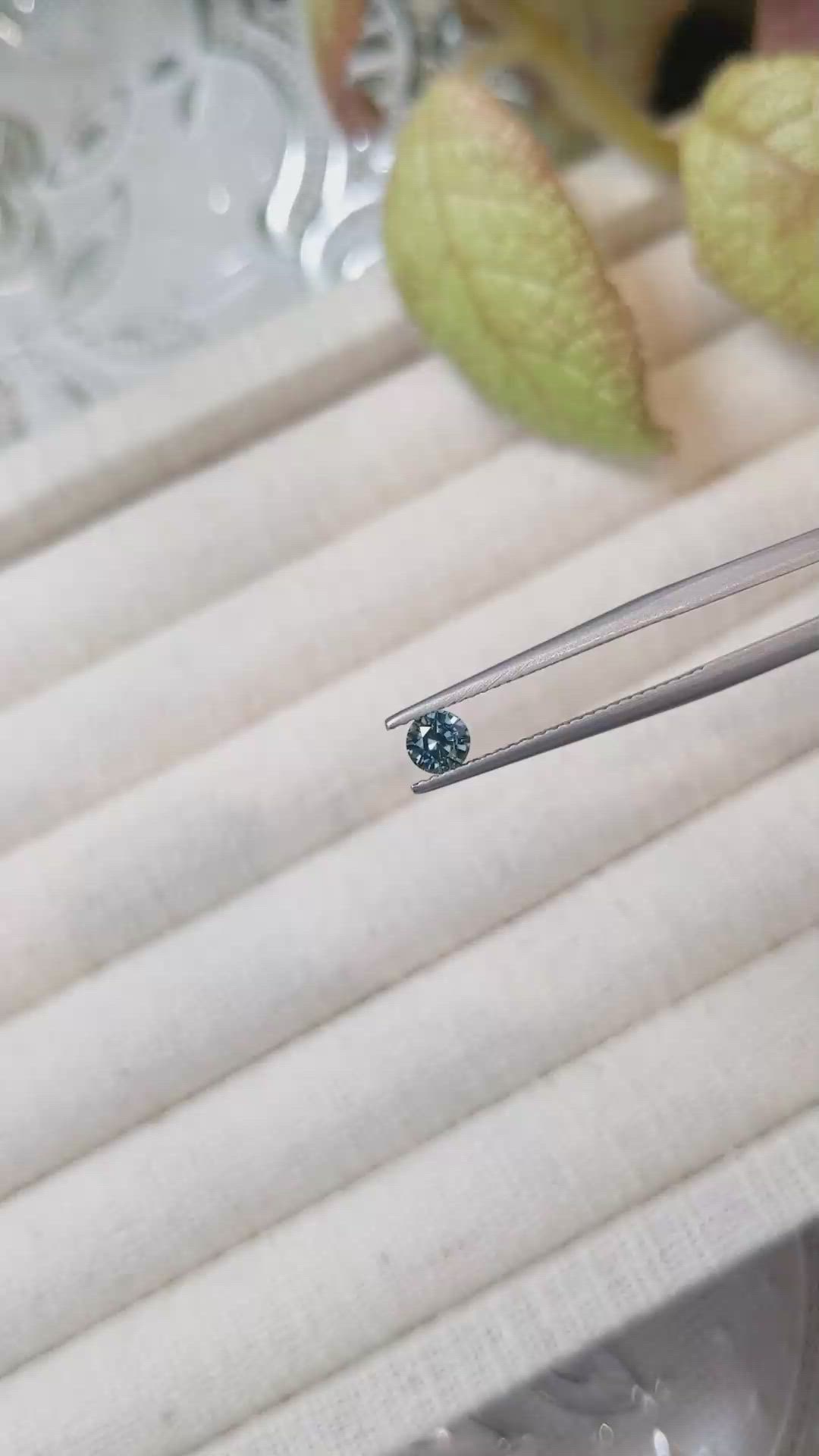 0.39 Ct. Greenish Blue Sapphire from Madagascar Size Video