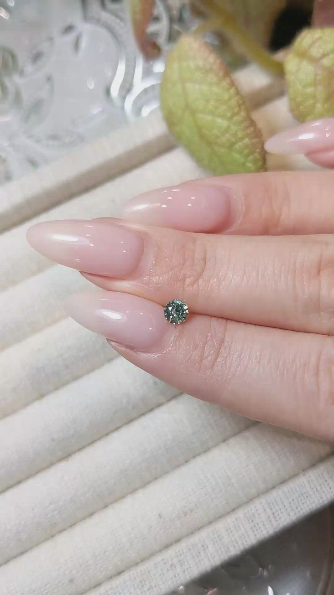 0.42 Ct. Bluish Green Sapphire from Madagascar Size Video