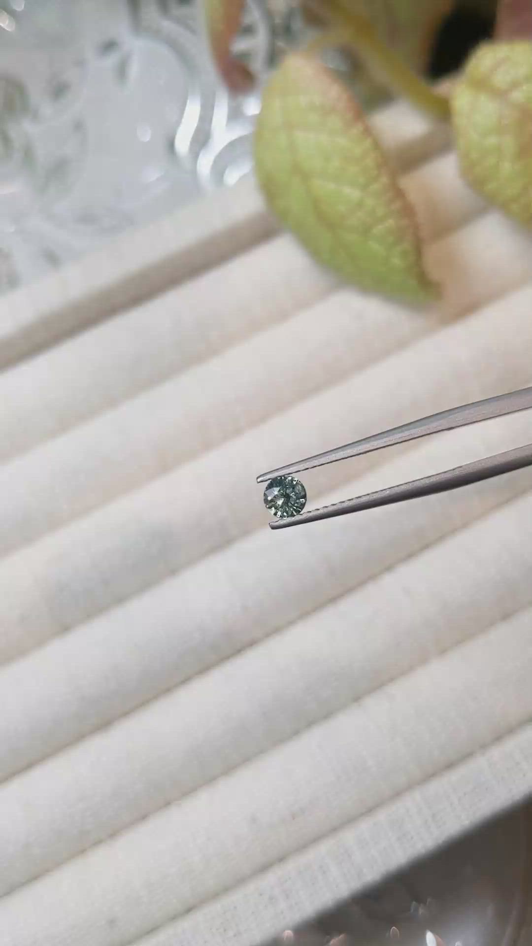 0.42 Ct. Bluish Green Sapphire from Madagascar Size Video