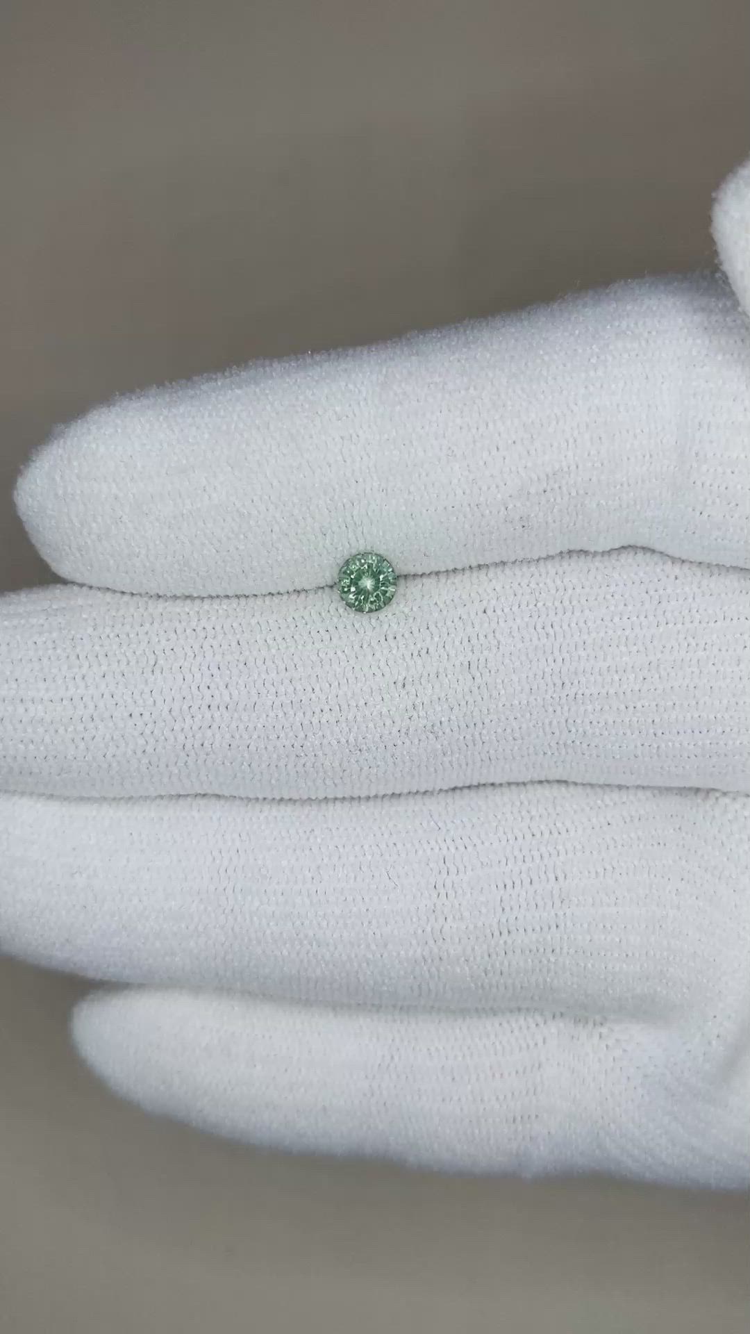 0.42 Ct. Bluish Green Sapphire from Madagascar Size Video