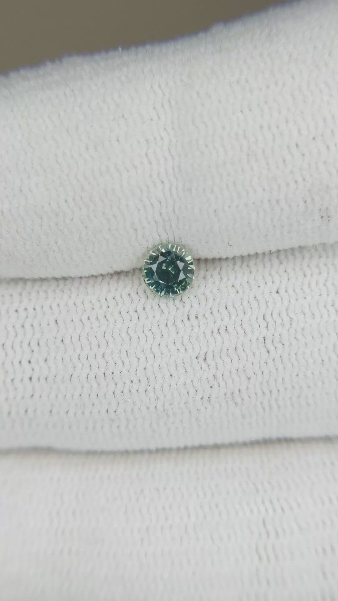 0.42 Ct. Bluish Green Sapphire from Madagascar Size Video