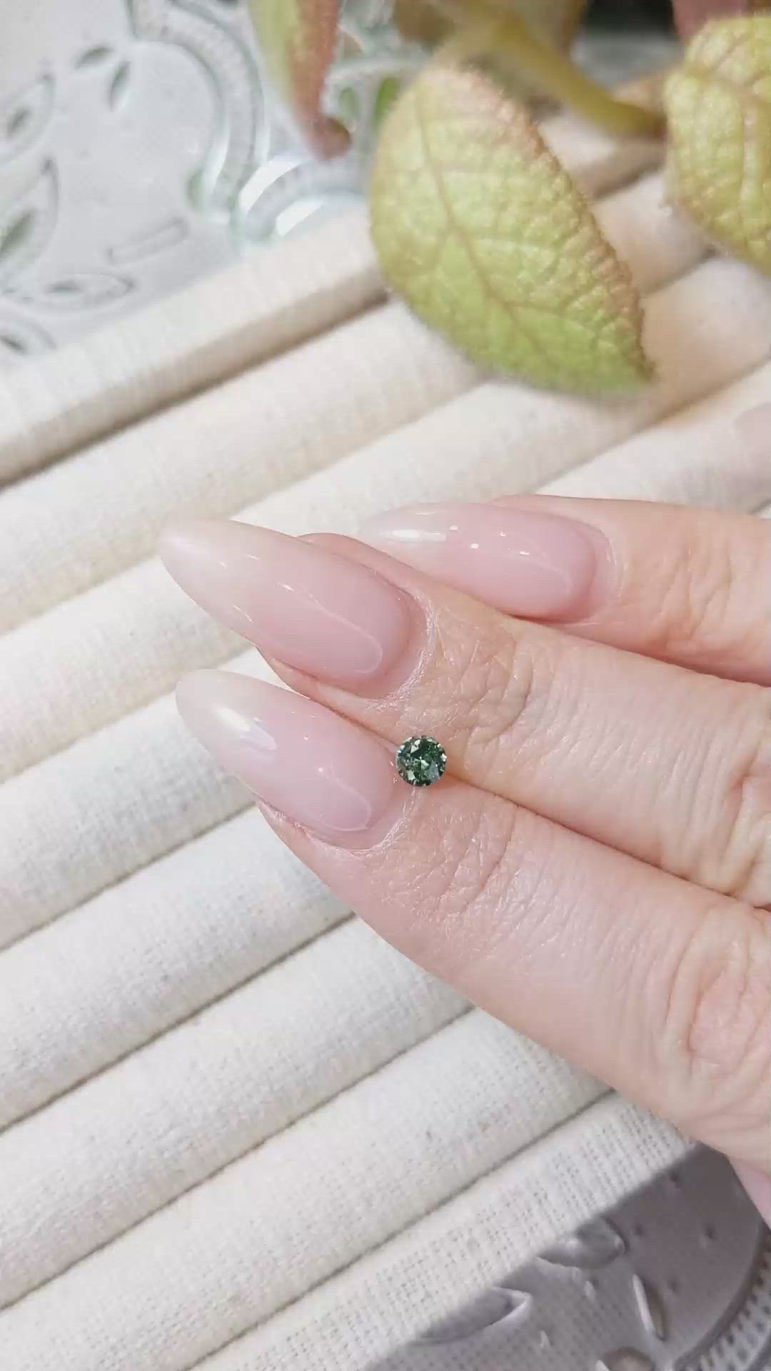 0.31 Ct. Bluish Green Sapphire from Madagascar Size Video