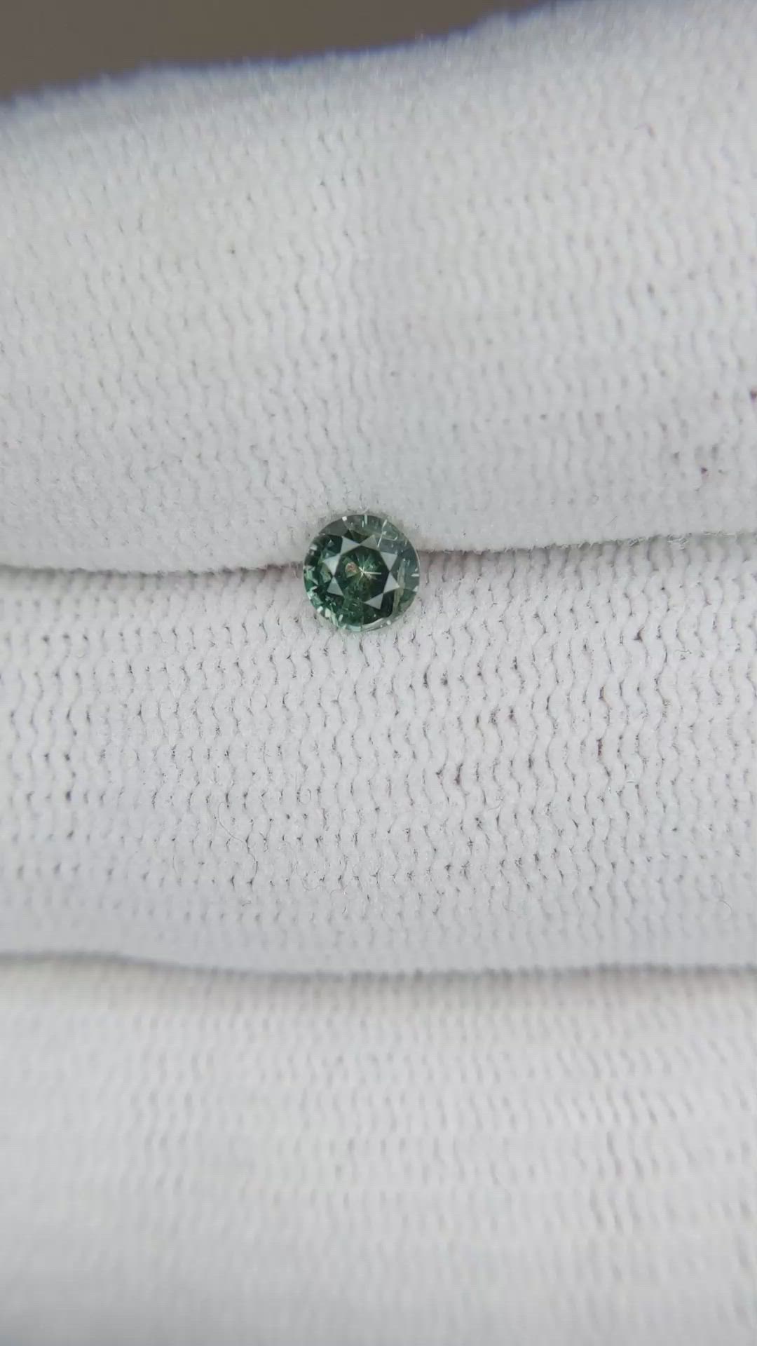 0.31 Ct. Bluish Green Sapphire from Madagascar Size Video