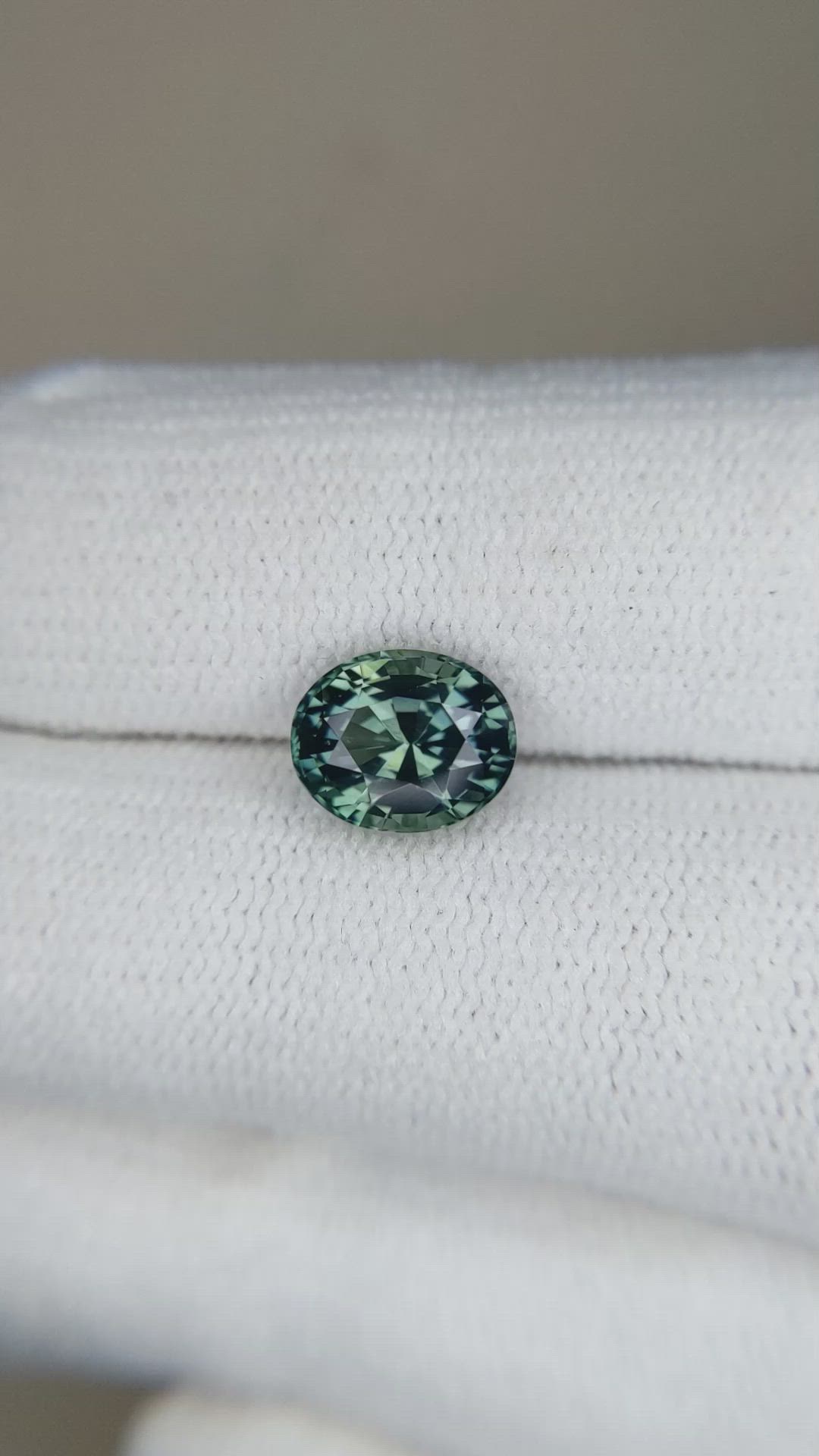 2.13 Ct. Bluish Green Sapphire from Madagascar Size Video