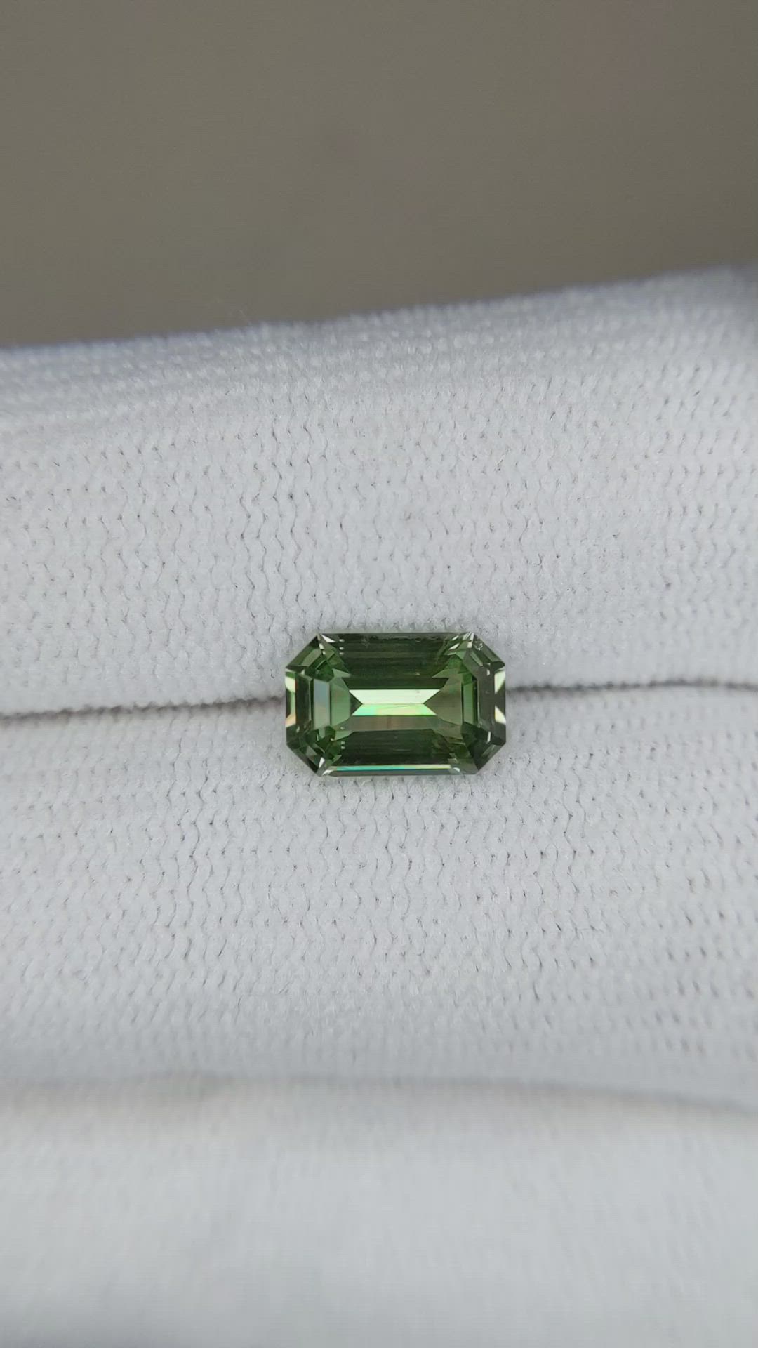 1.68 Ct. Yellowish Green Sapphire from Madagascar Size Video