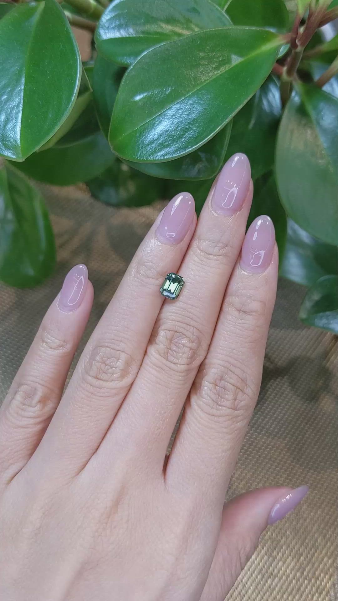 1.57 Ct. Bluish Green Sapphire from Madagascar Size Video