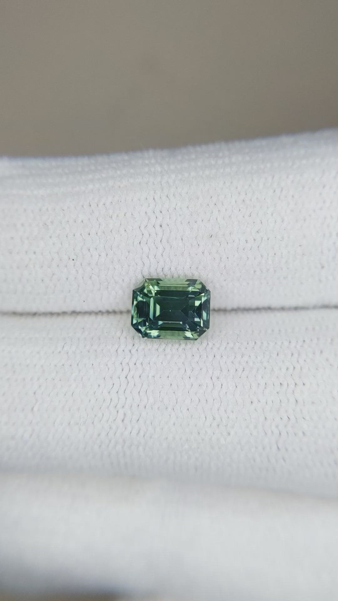 1.57 Ct. Bluish Green Sapphire from Madagascar Size Video