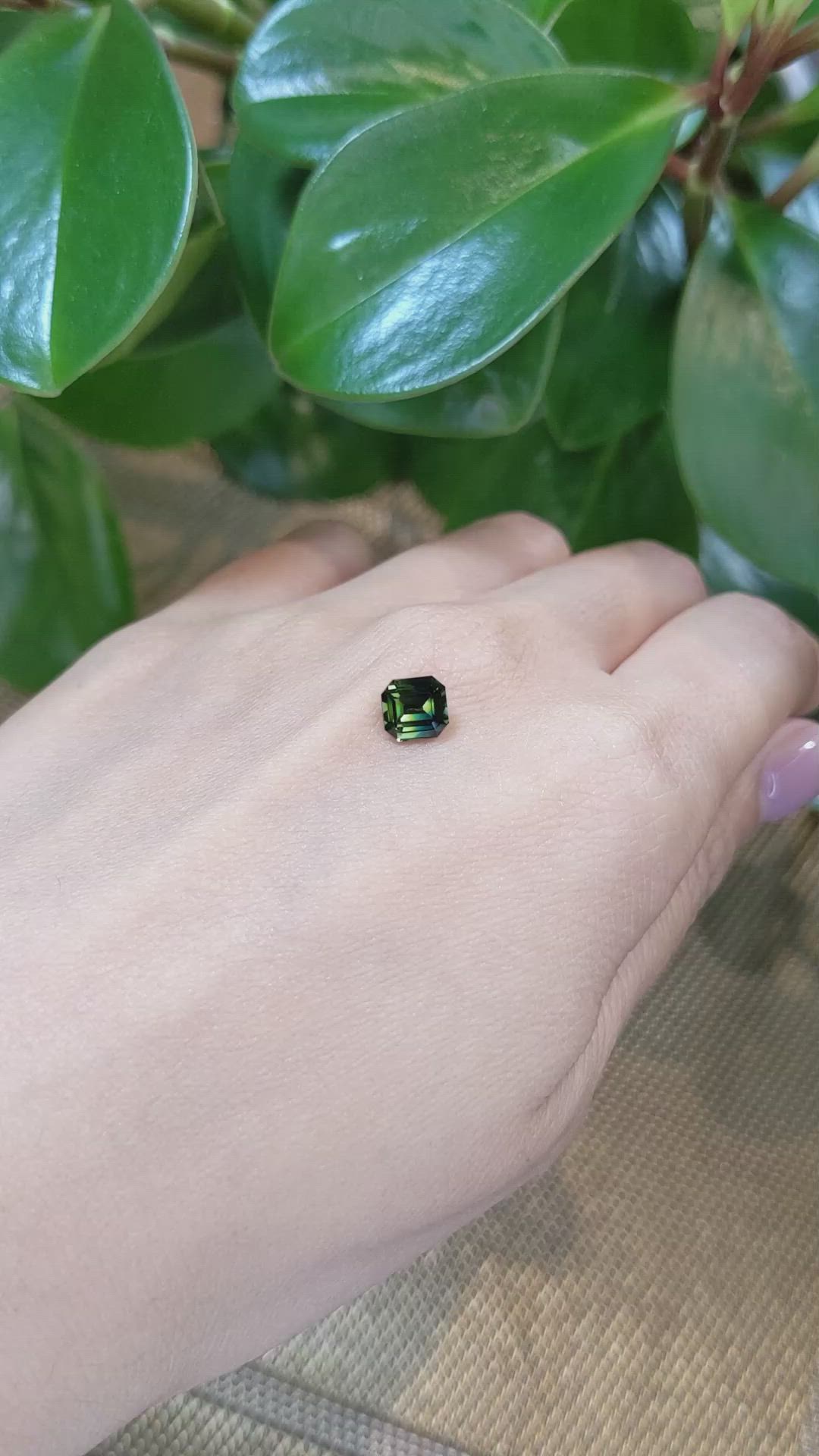 1.56 Ct. Yellowish Green Sapphire from Madagascar Size Video