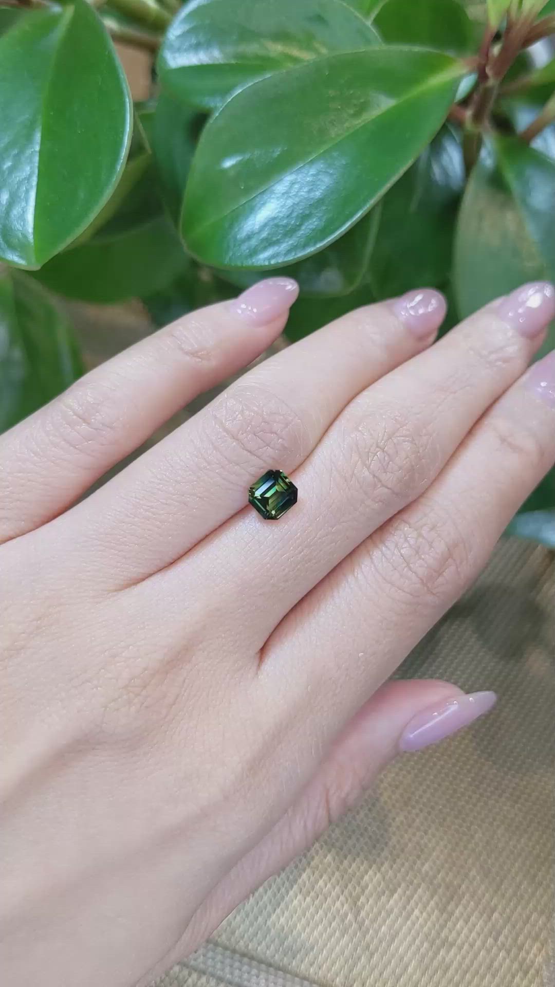 1.56 Ct. Yellowish Green Sapphire from Madagascar Size Video