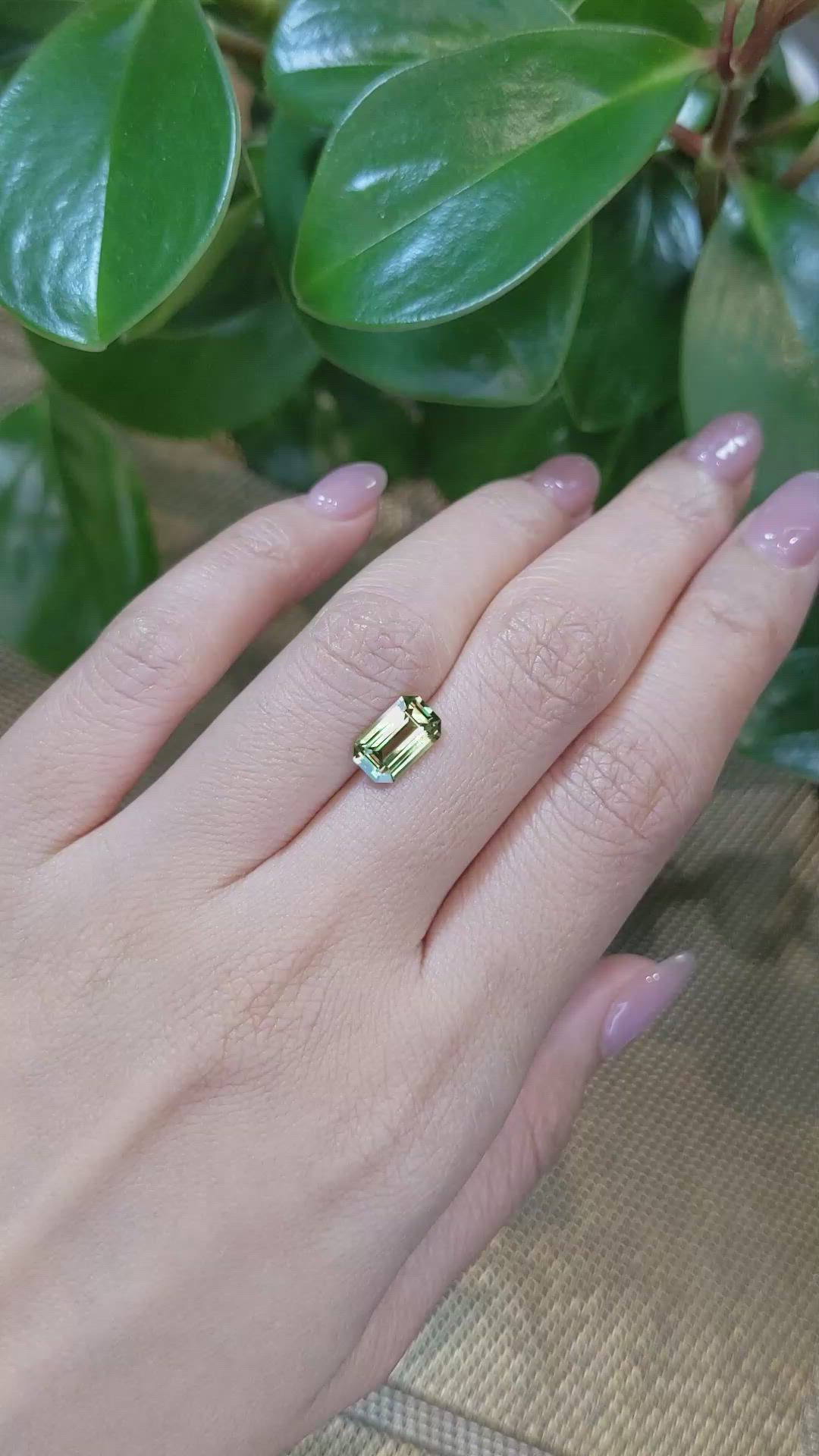 2.18 Ct. Greenish Yellow Sapphire from Madagascar Size Video