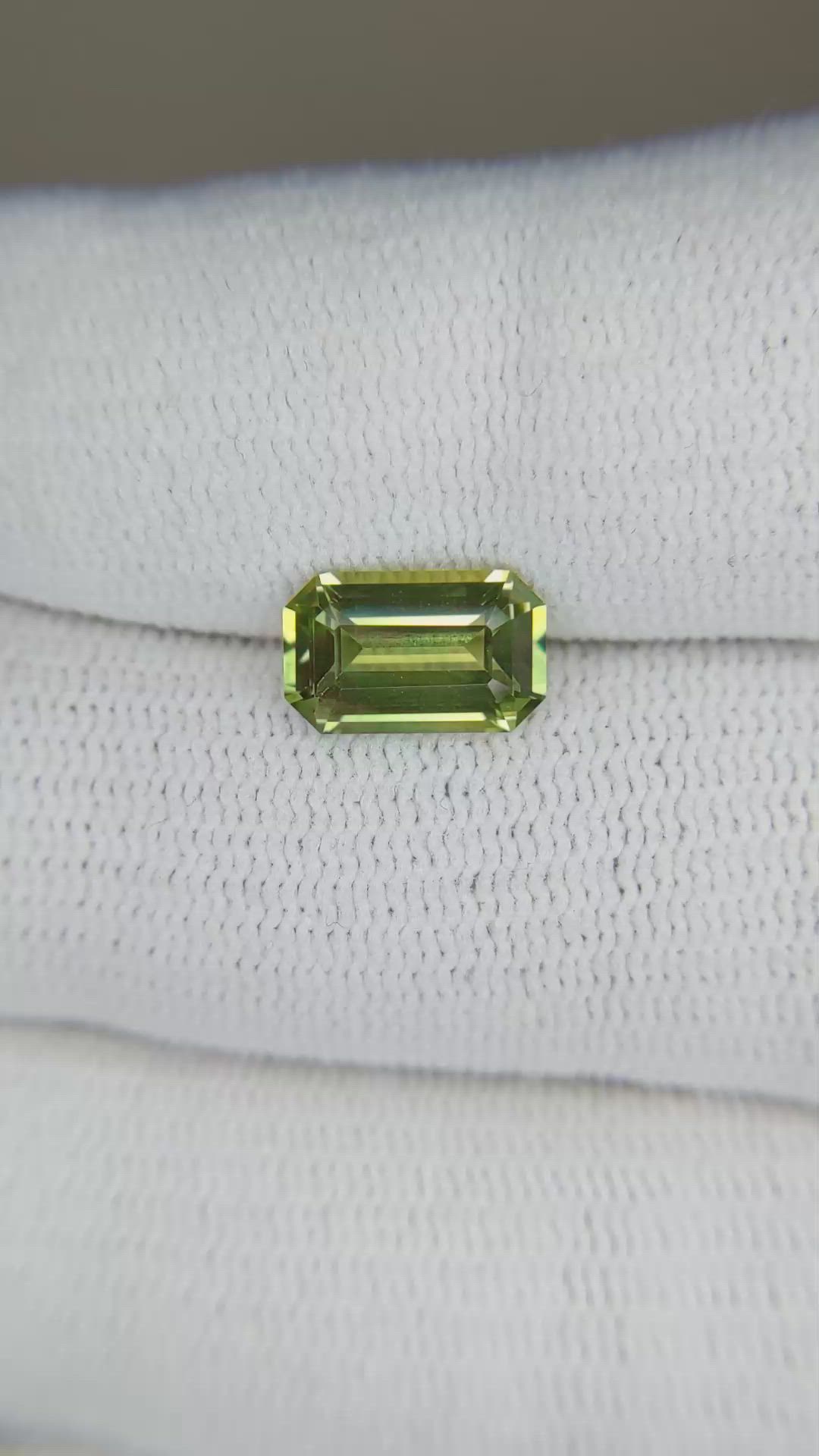 2.18 Ct. Greenish Yellow Sapphire from Madagascar Size Video