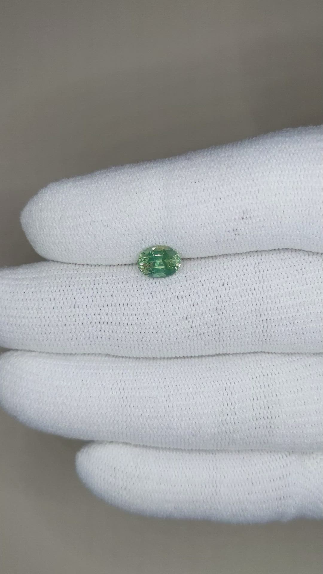 1.23 Ct. Bluish Green Sapphire from Madagascar Size Video