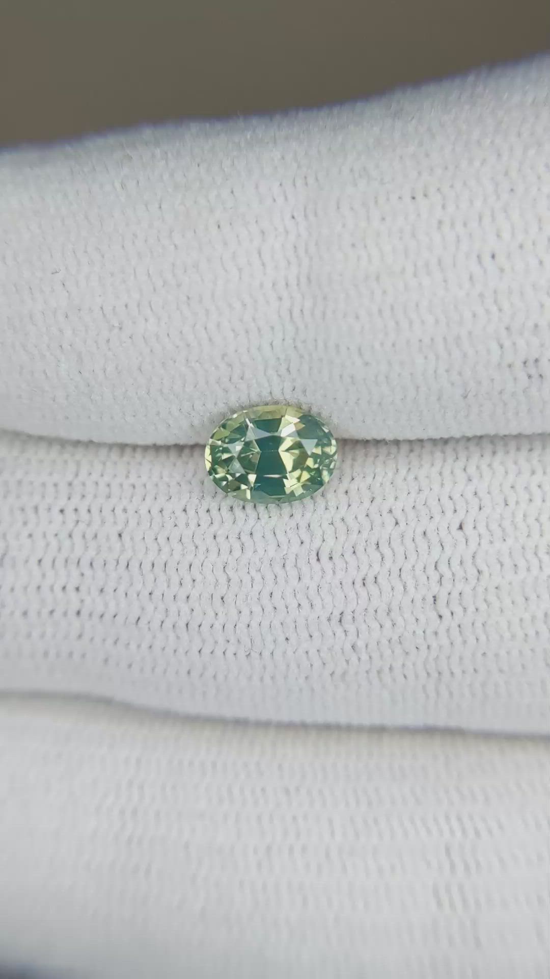 1.23 Ct. Bluish Green Sapphire from Madagascar Size Video