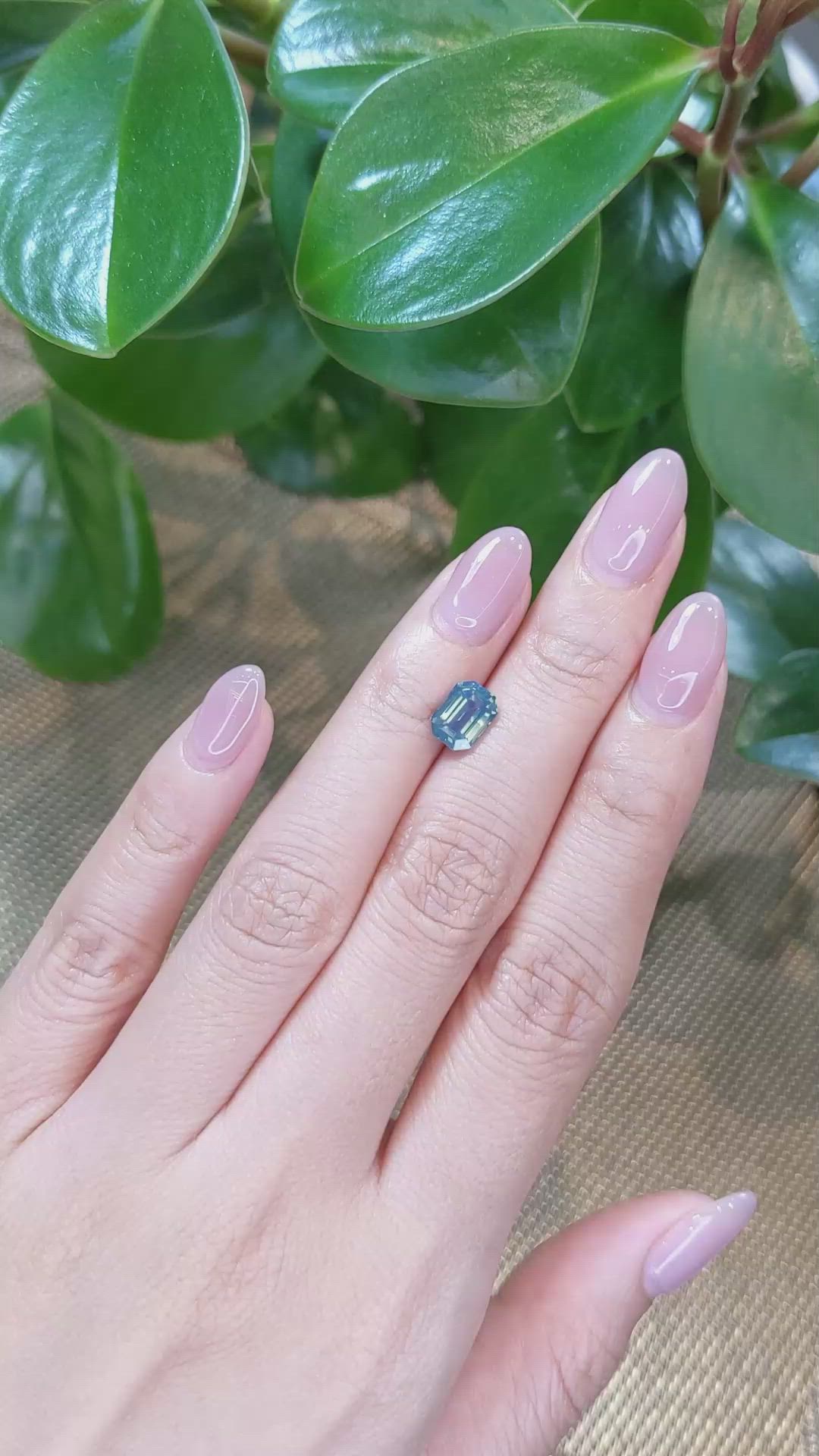 2.02 Ct. Greenish Blue Sapphire from Madagascar Size Video