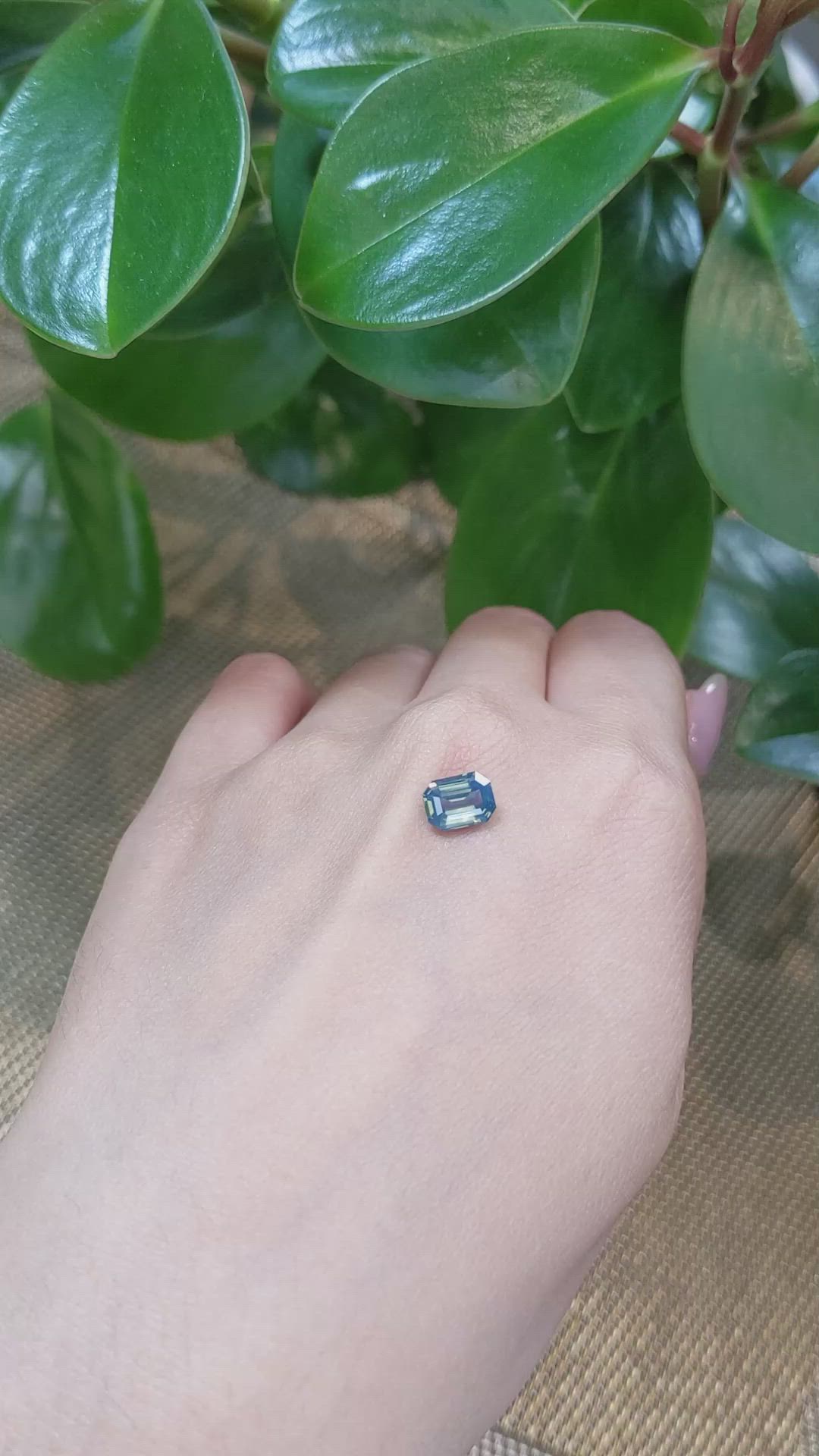 2.02 Ct. Greenish Blue Sapphire from Madagascar Size Video