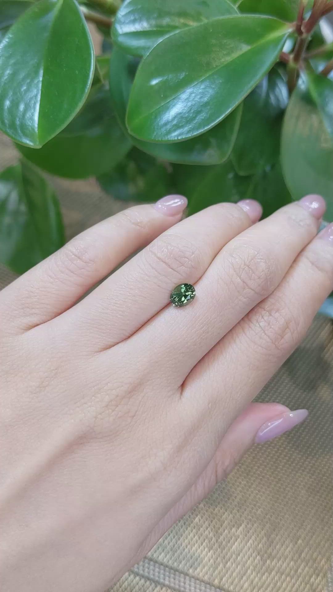 1.14 Ct. Yellowish Green Sapphire from Madagascar Size Video