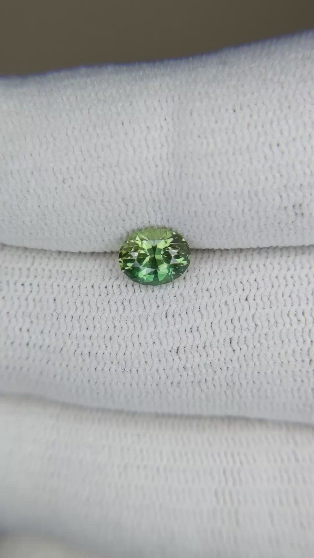 1.14 Ct. Yellowish Green Sapphire from Madagascar Size Video