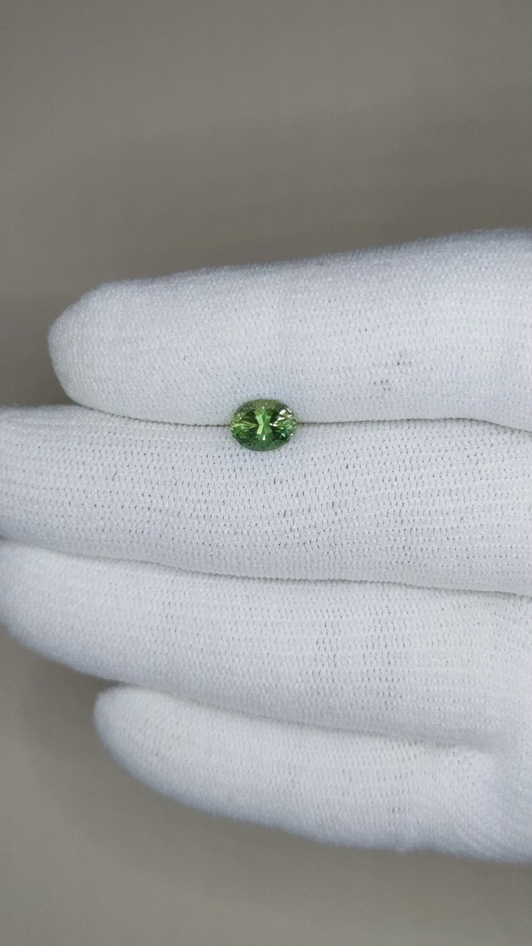 1.14 Ct. Yellowish Green Sapphire from Madagascar Size Video