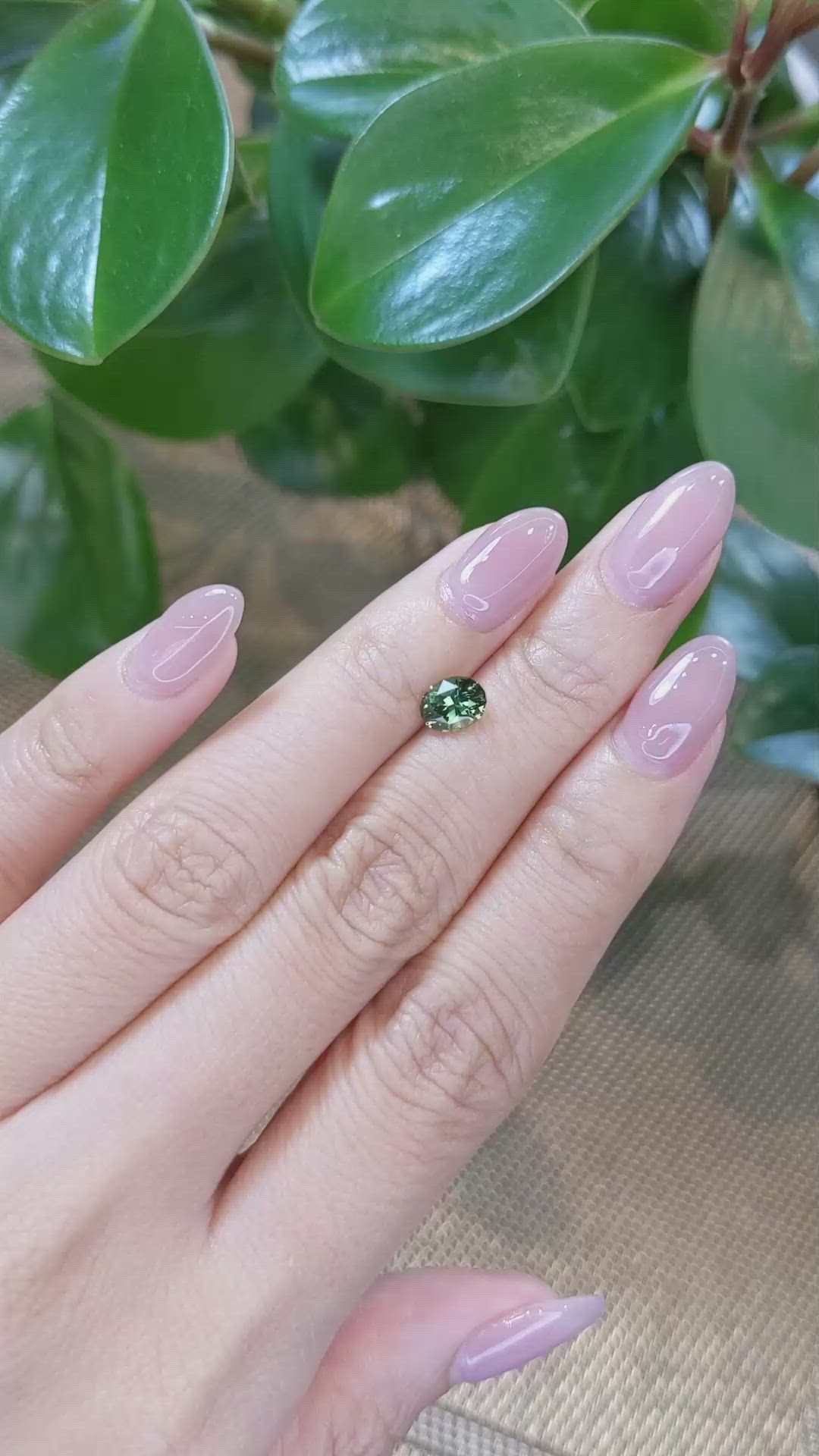 1.14 Ct. Yellowish Green Sapphire from Madagascar Size Video