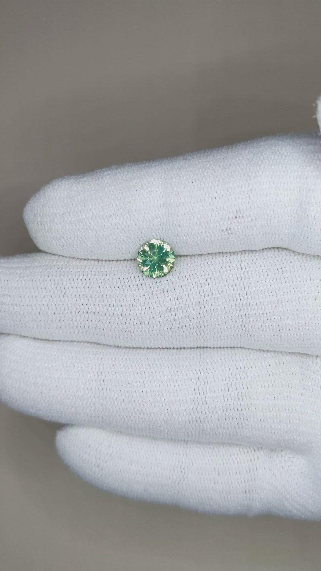 1.23 Ct. Yellowish Green Sapphire from Madagascar Size Video