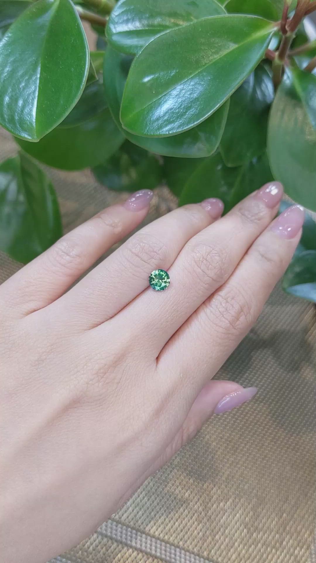 1.23 Ct. Yellowish Green Sapphire from Madagascar Size Video