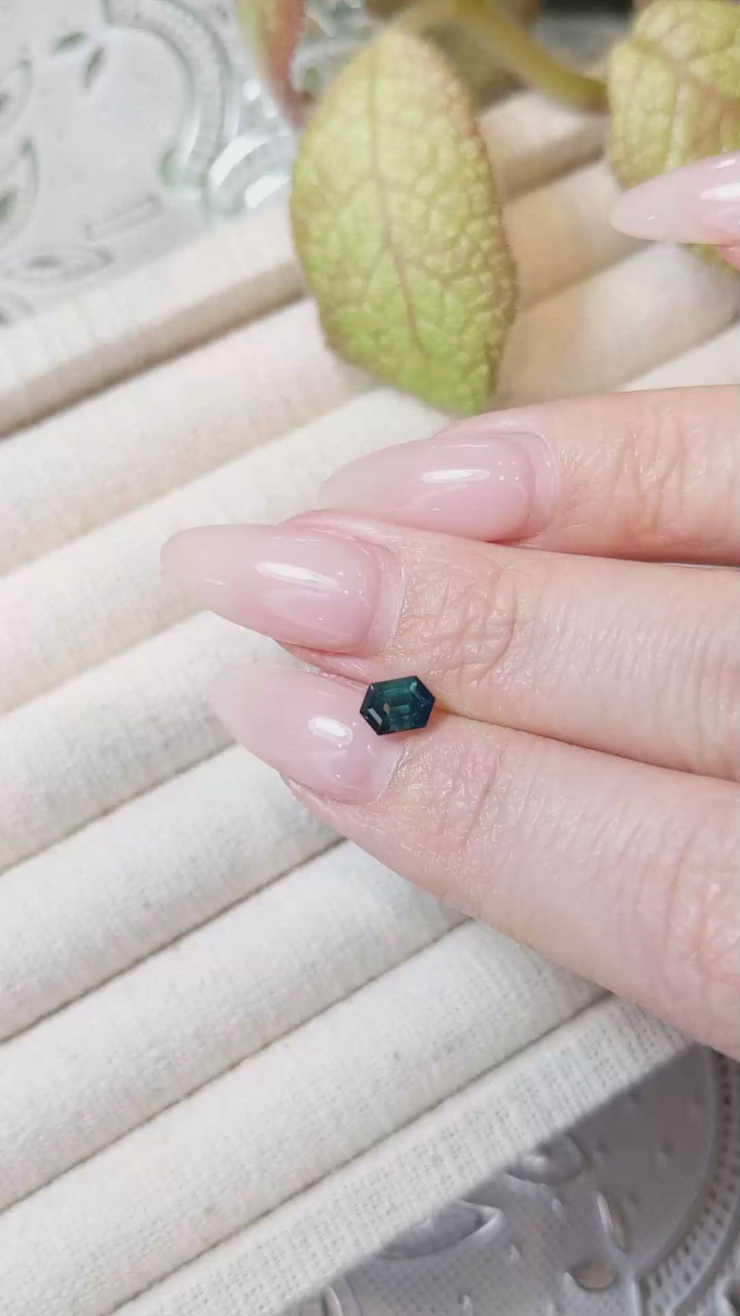 0.76 Ct. Bluish Green Sapphire from Montana Size Video