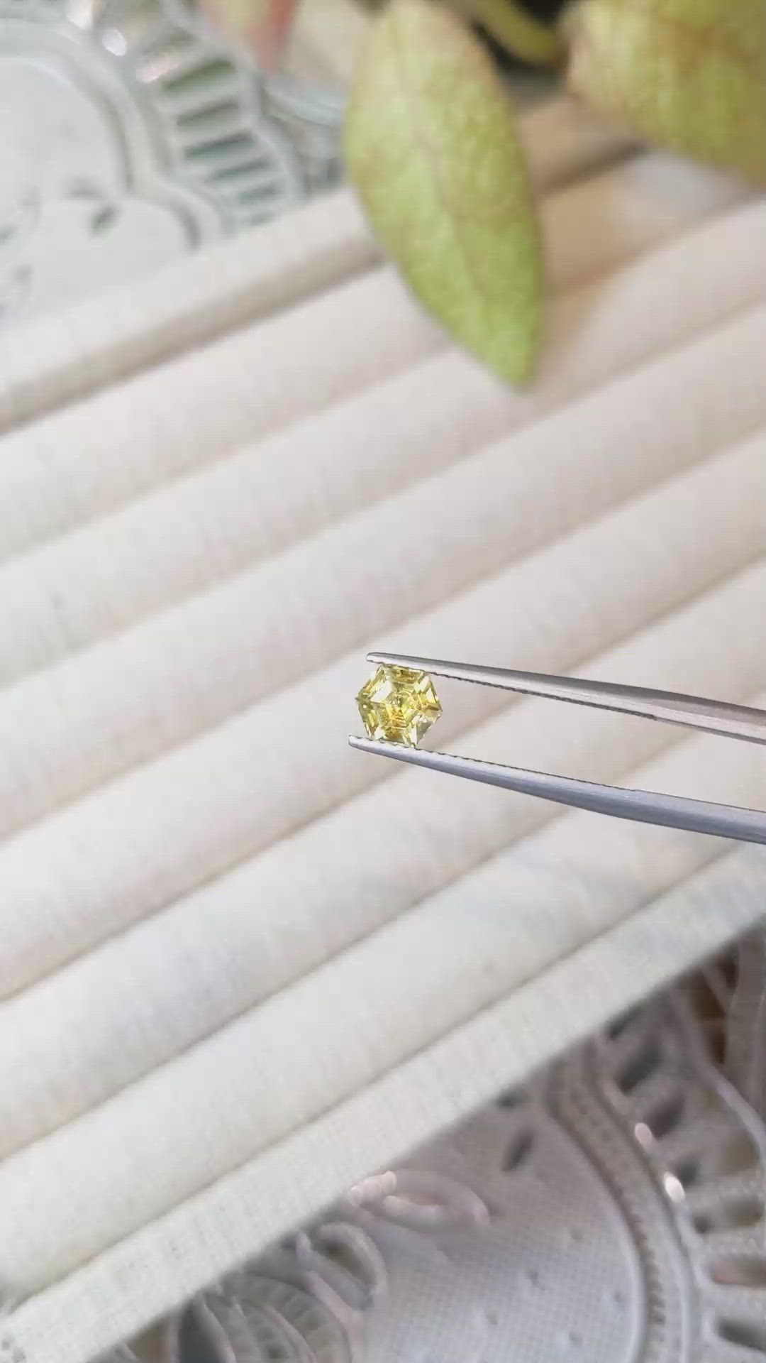 1.14 Ct. Yellow Sapphire from Montana Size Video