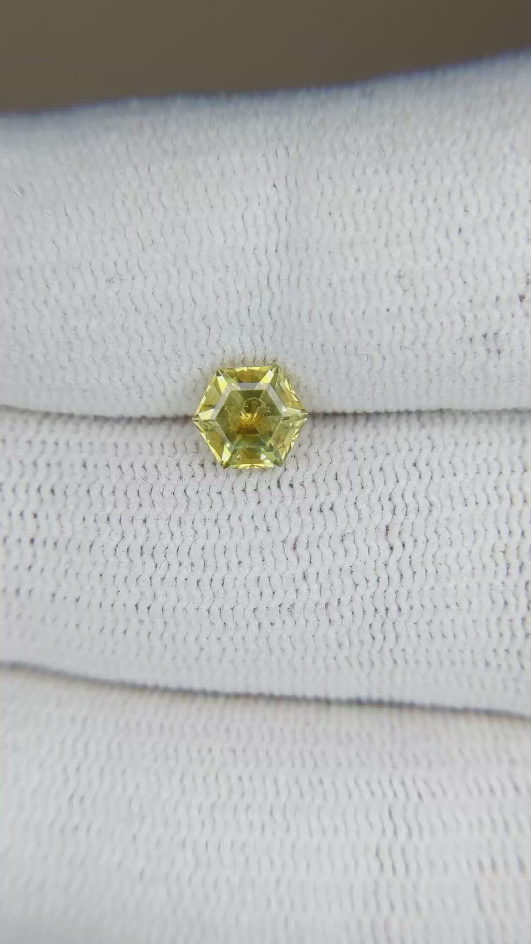 1.14 Ct. Yellow Sapphire from Montana Size Video