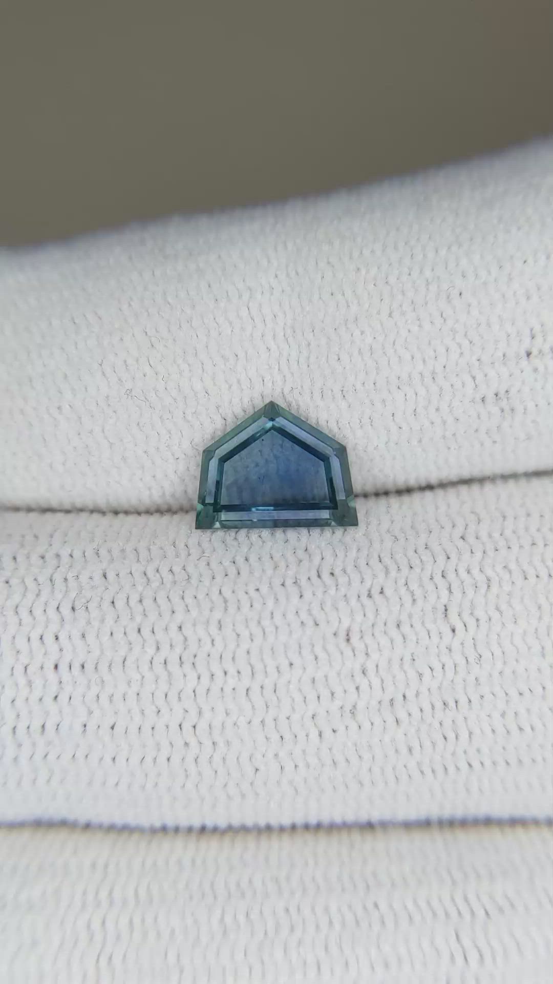 1.55 Ct. Greenish Blue Sapphire from Montana Size Video