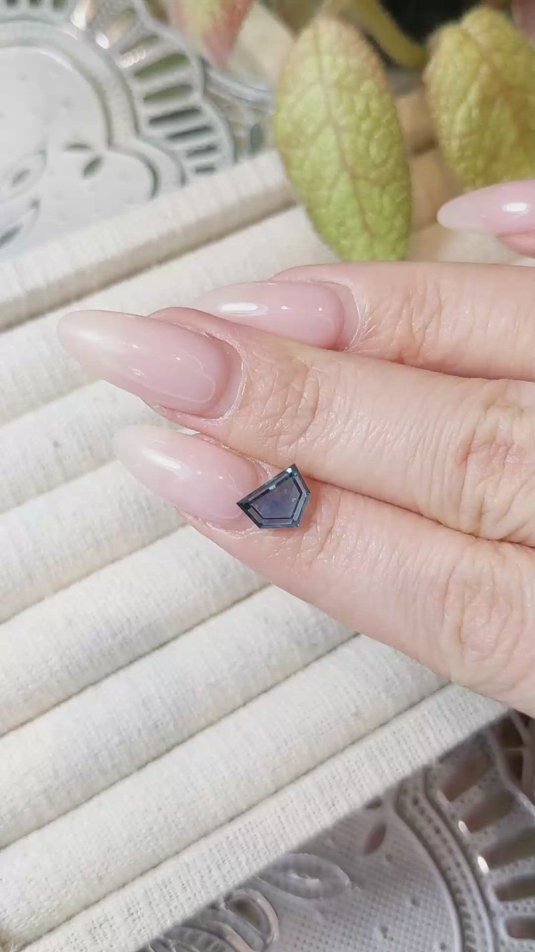 1.55 Ct. Greenish Blue Sapphire from Montana Size Video