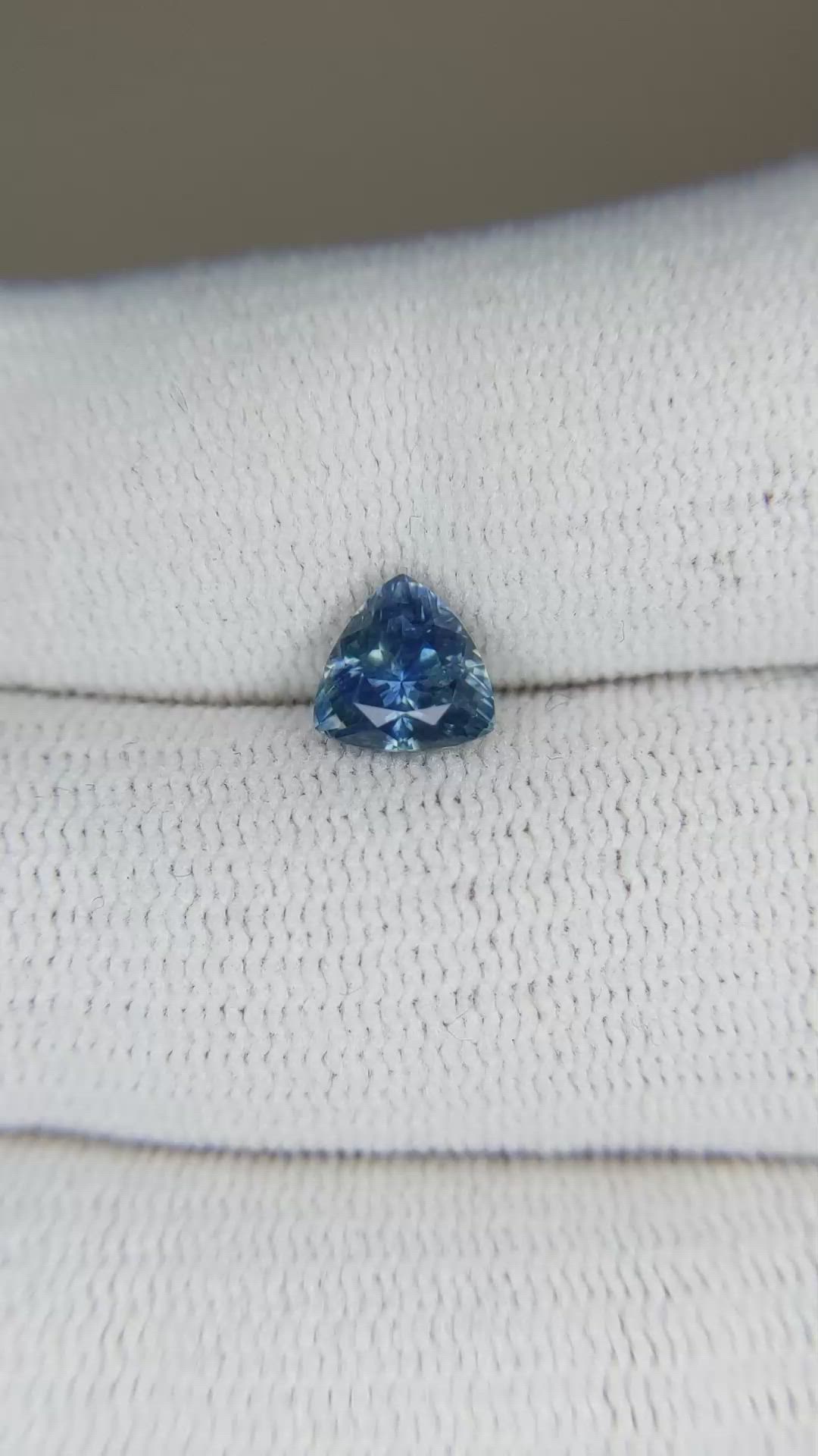 1.24 Ct. Greenish Blue Sapphire from Montana Size Video