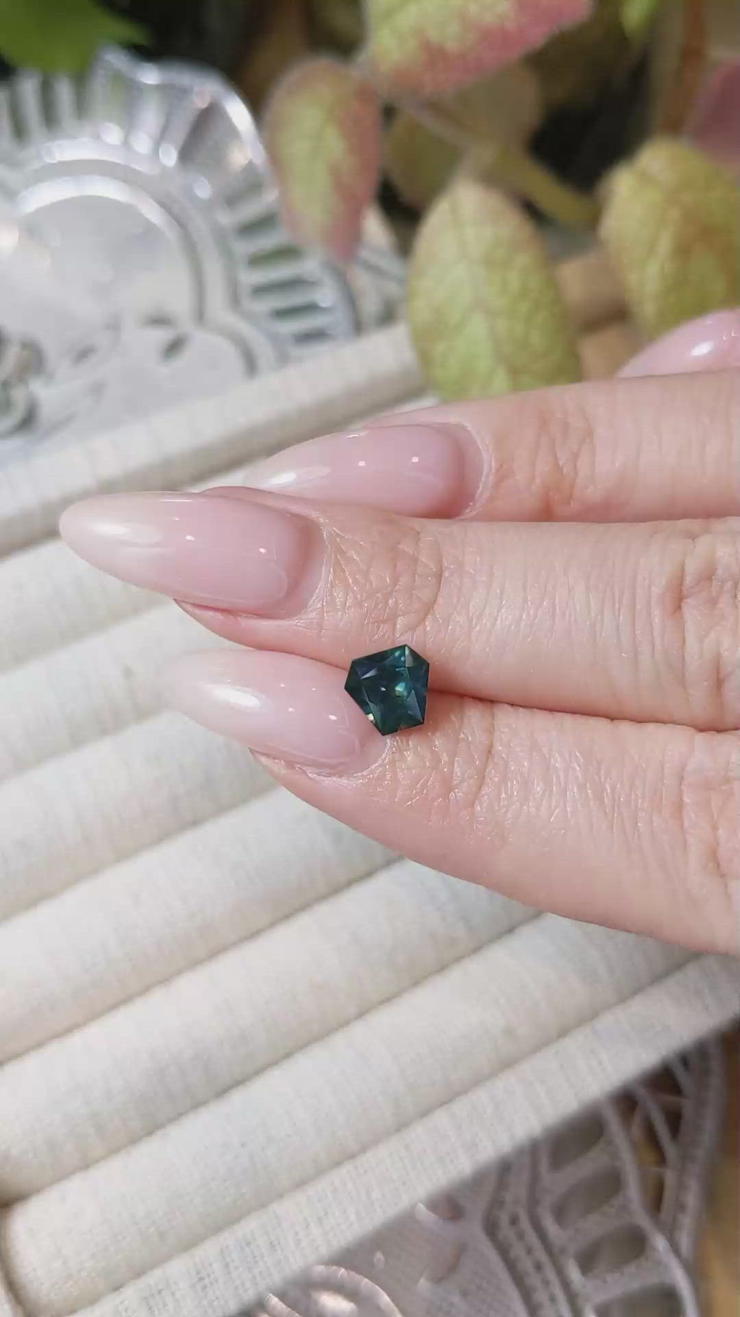 1.41 Ct. Bluish Green Sapphire from Montana Size Video