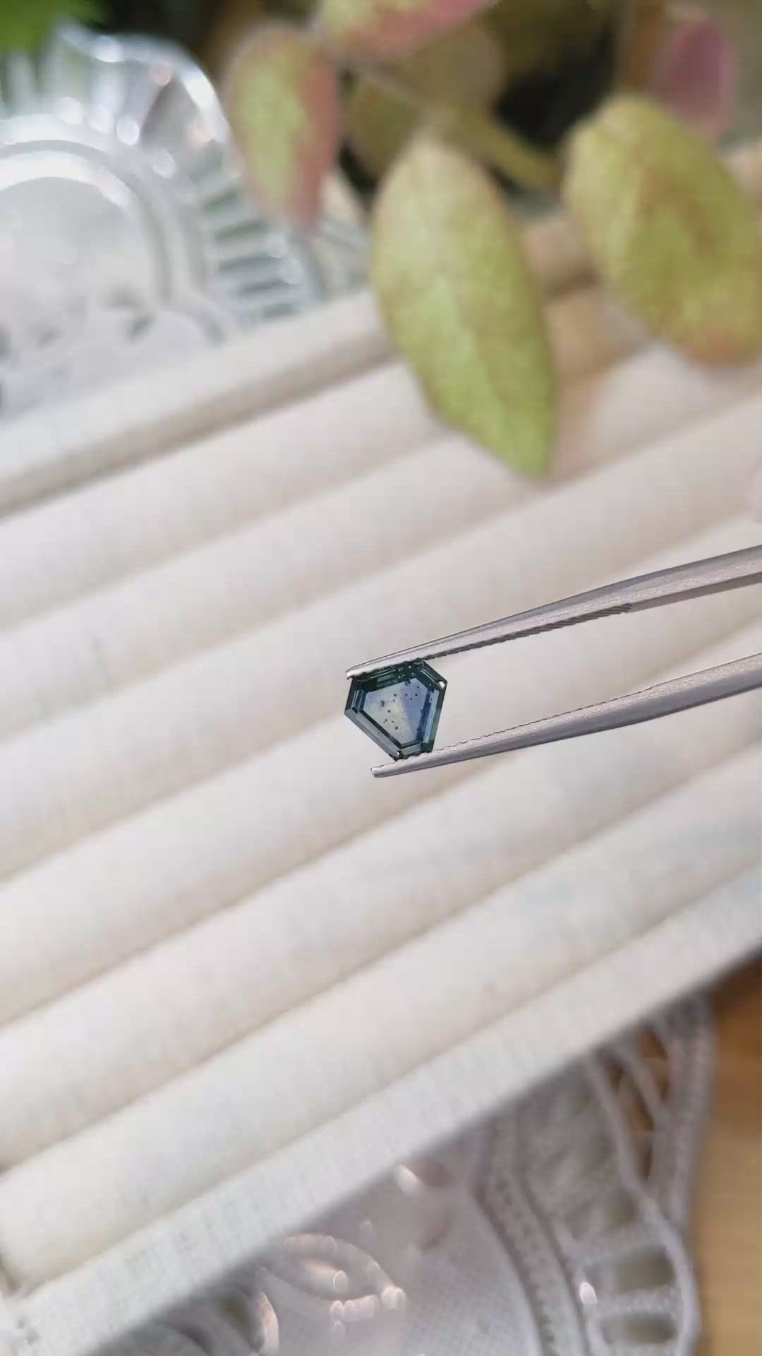 1.31 Ct. Bluish Green Sapphire from Montana Size Video