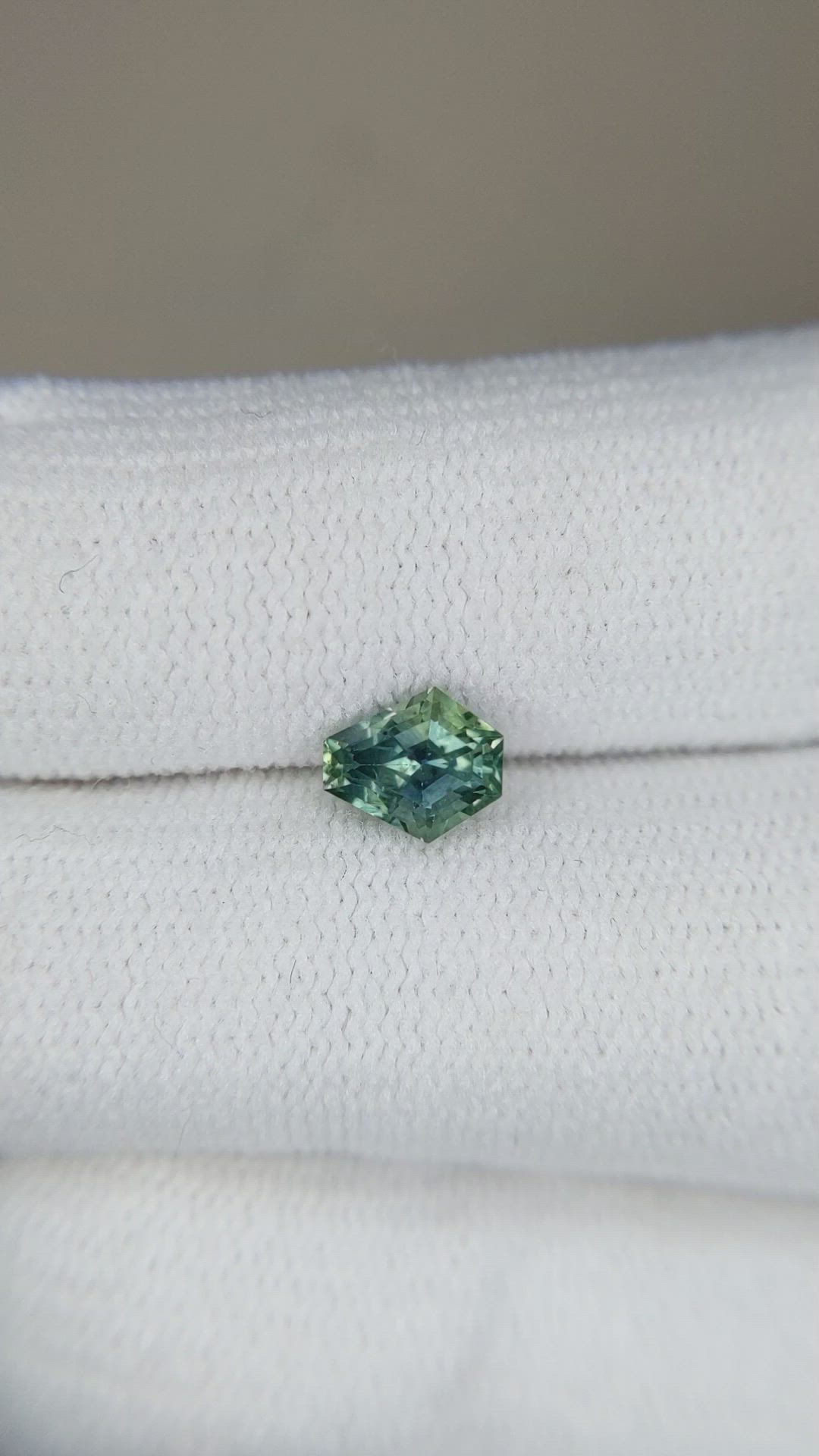0.88 Ct. Bluish Green Sapphire from Montana Size Video