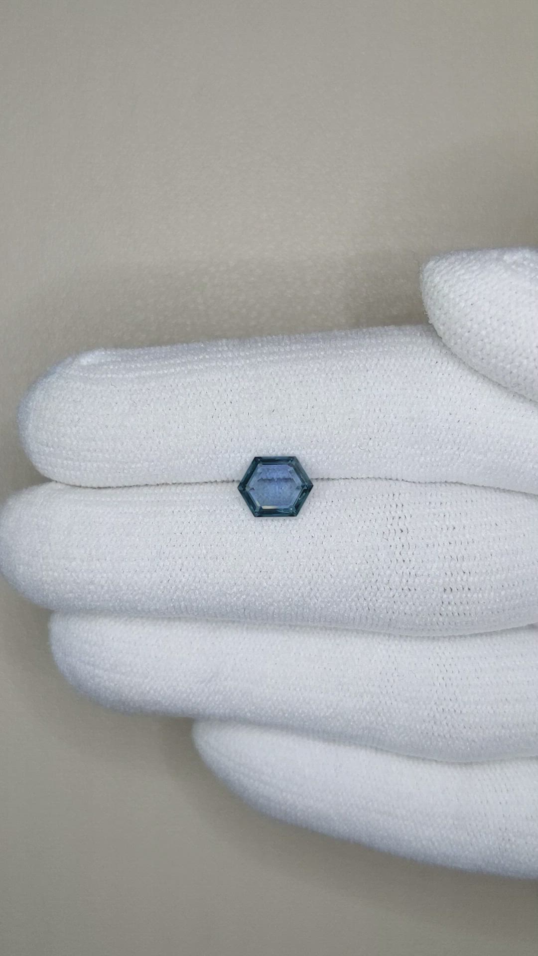 1.45 Ct. Greenish Blue Sapphire from Montana Size Video