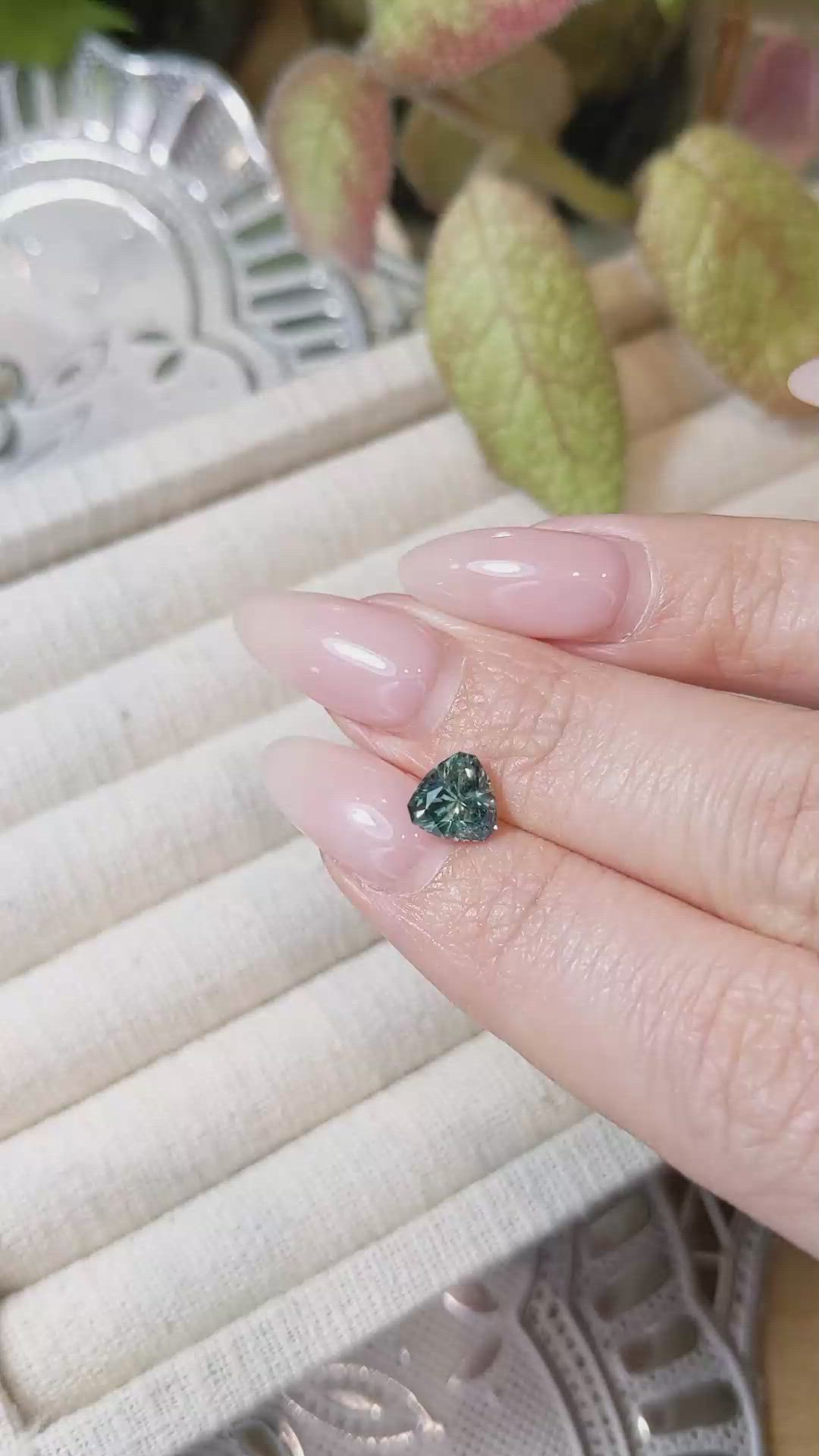 1.53 Ct. Bluish Green Sapphire from Montana Size Video