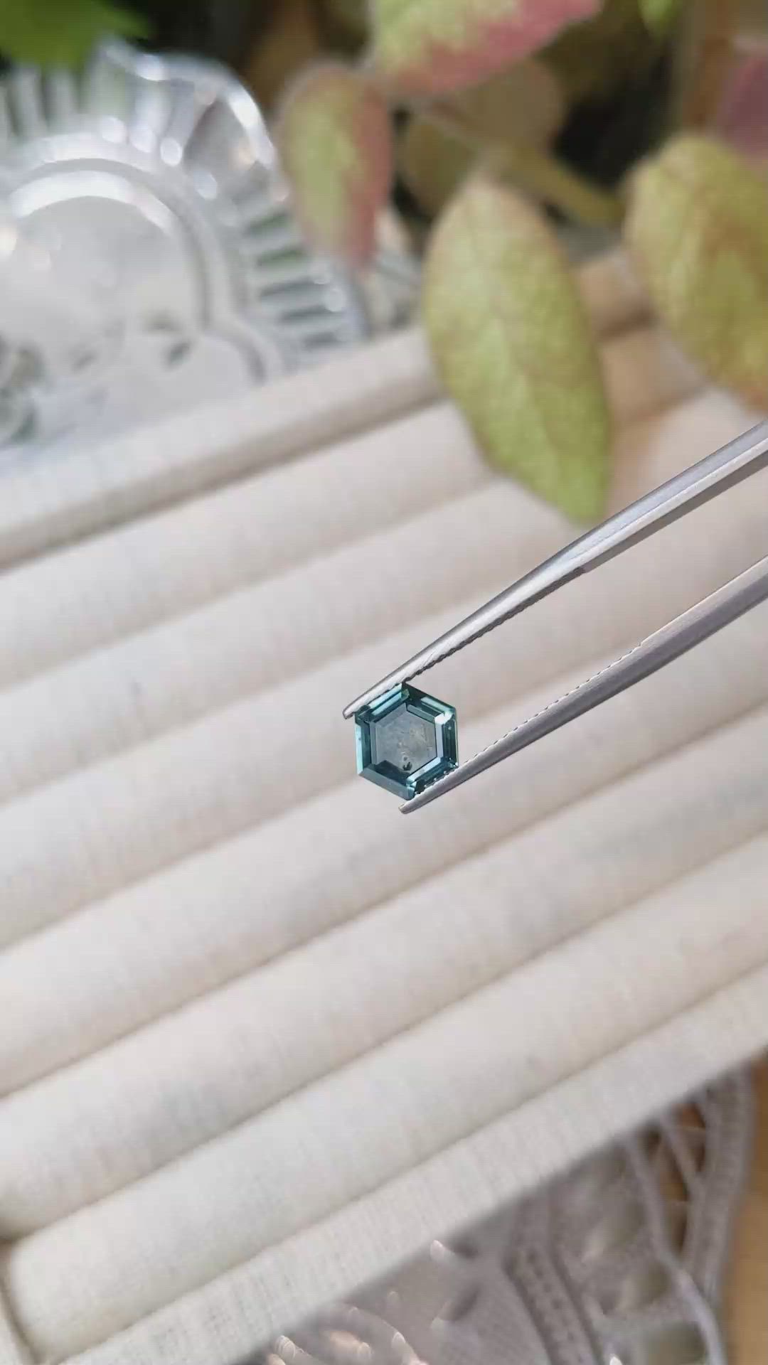 1.84 Ct. Bluish Green Sapphire from Montana Size Video