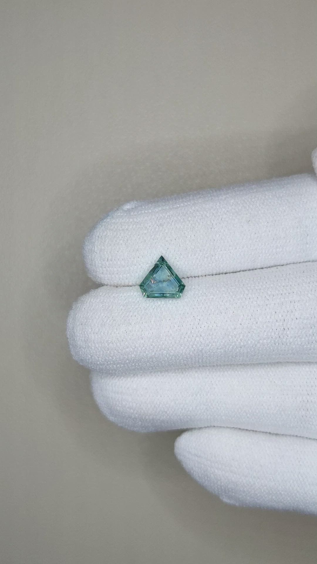 1.26 Ct. Bluish Green Sapphire from Australia Size Video