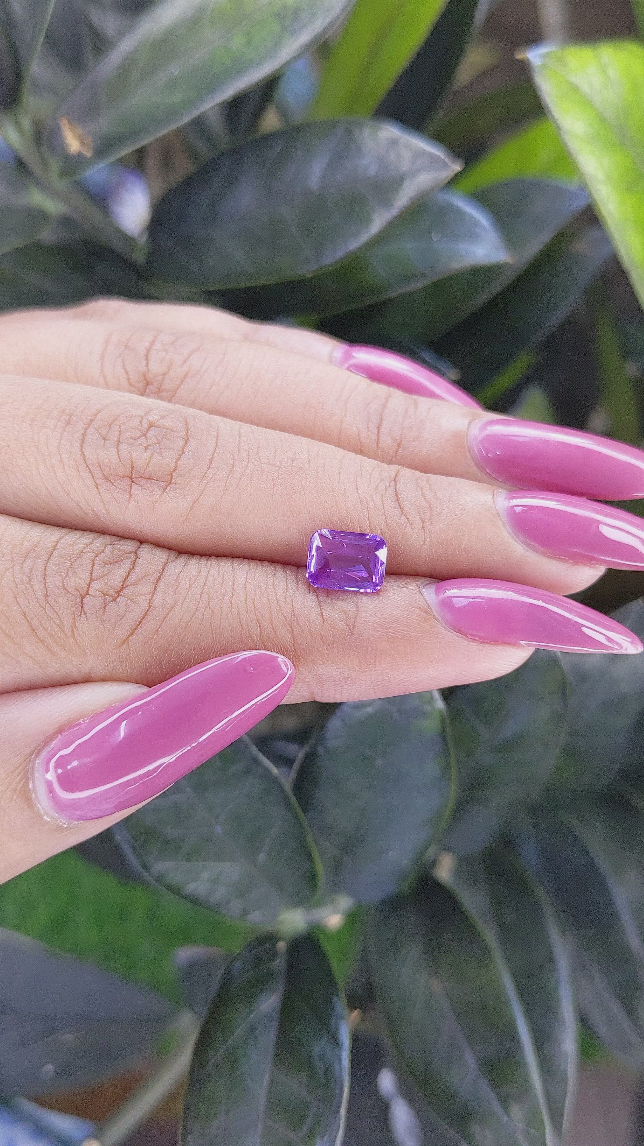 1.50 Ct. Violet Sapphire from Madagascar Size Video