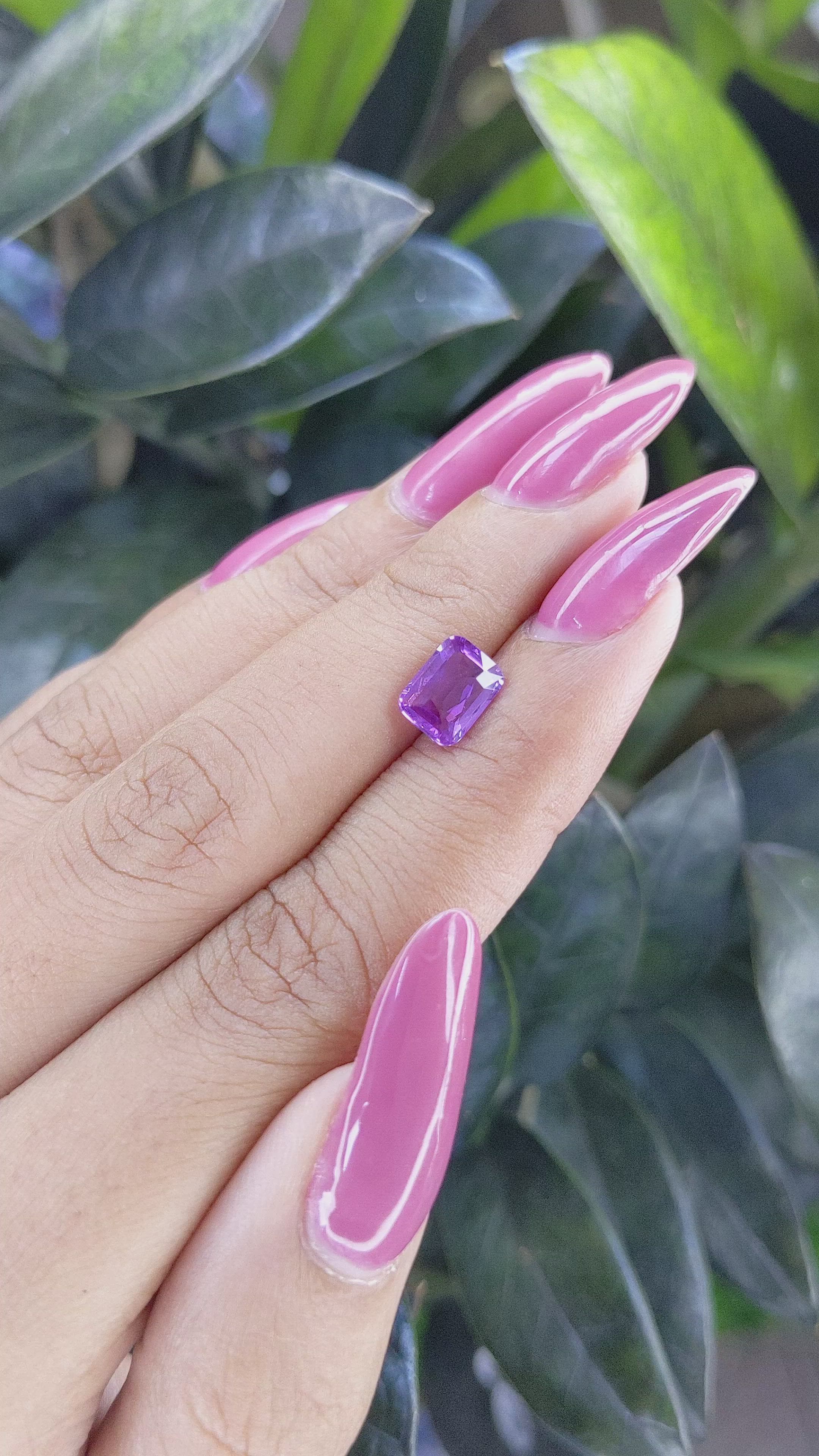 1.50 Ct. Violet Sapphire from Madagascar Size Video